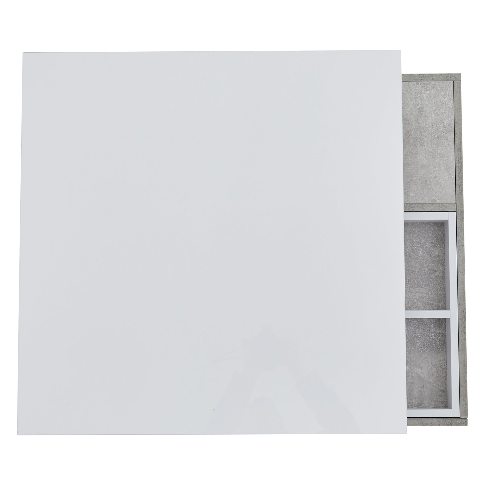 Logidon 360 graden draaibare salontafel 70x70x36 cm wit hoogglans