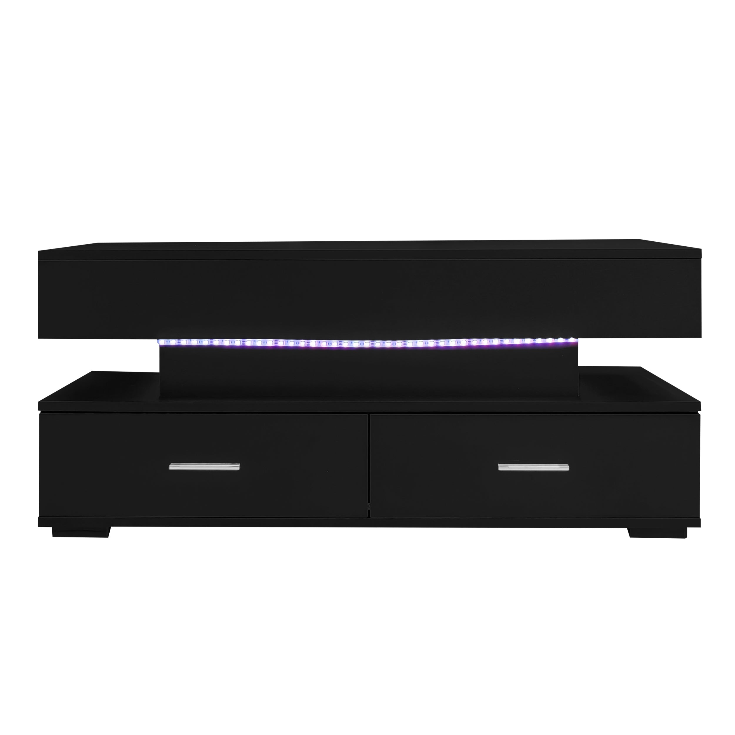 Logidon Verstelbare Salontafel 100x50x44 cm Zwart LED Verlichting