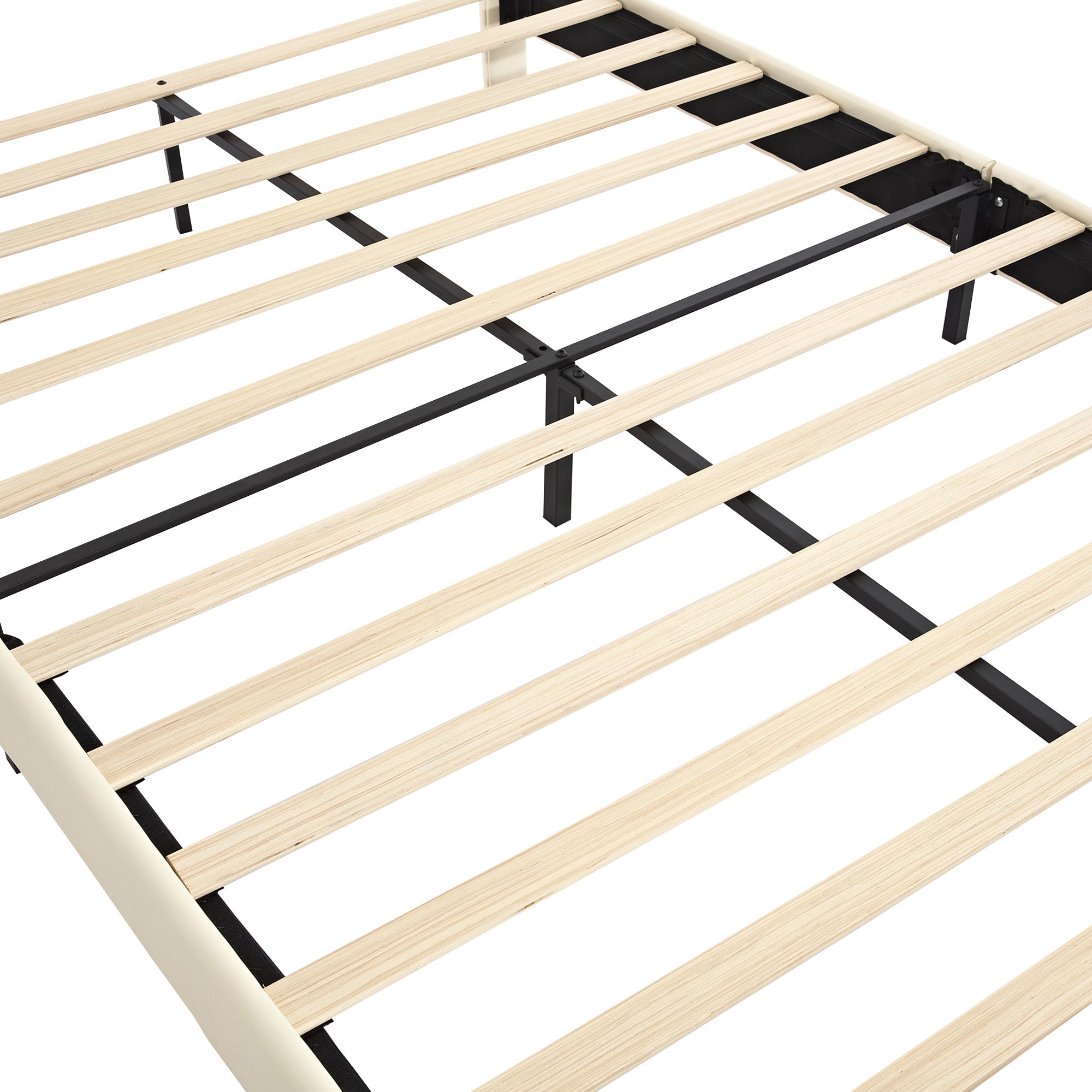 Logidon gestoffeerd bed 140x200 wit blauw met zachte beschermranden