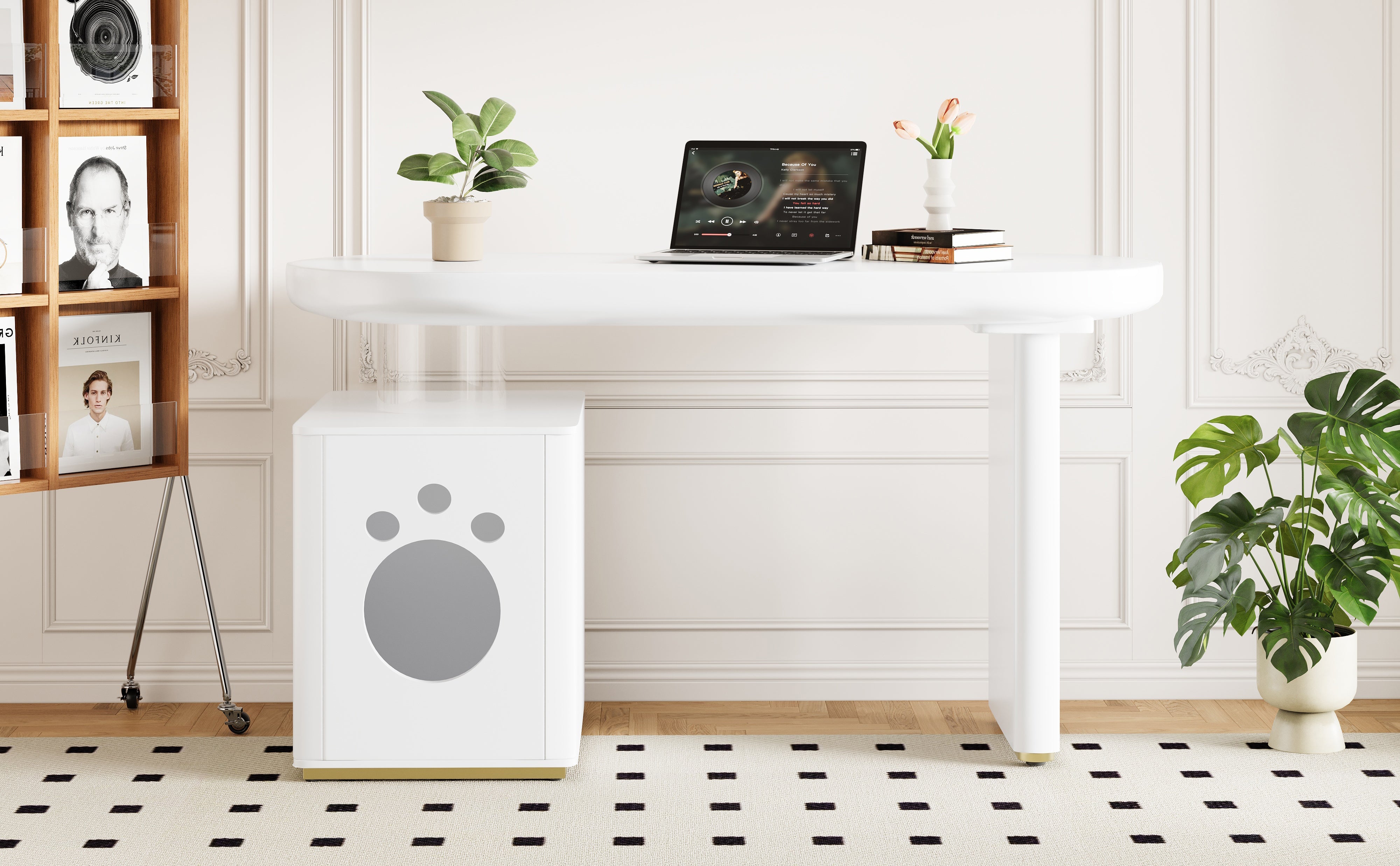 Logidon Bureau met Dierenbed Wit 117x50x76 cm