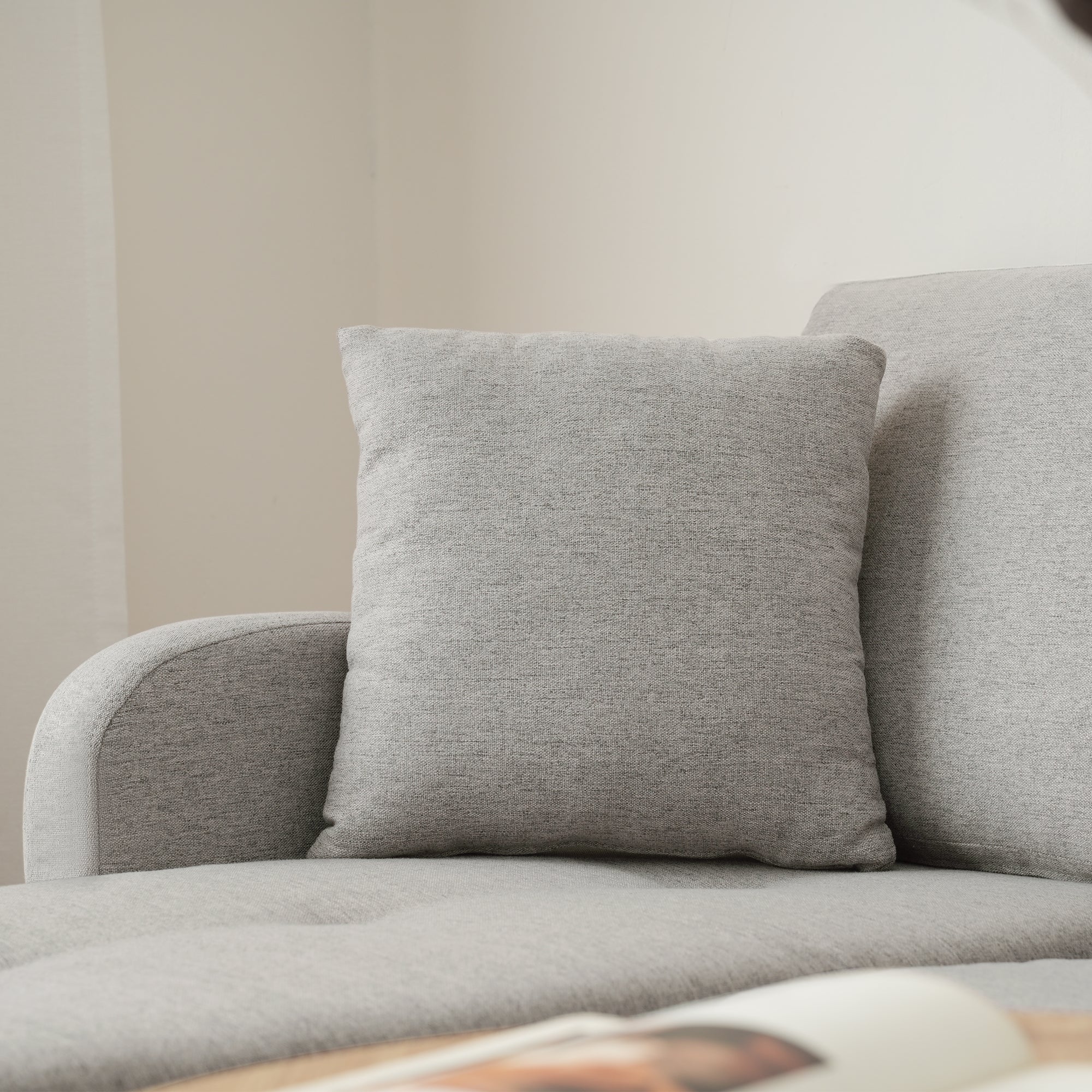 Logidon L-vormige hoekbank met chaise longue Grijs 185 x 118 cm