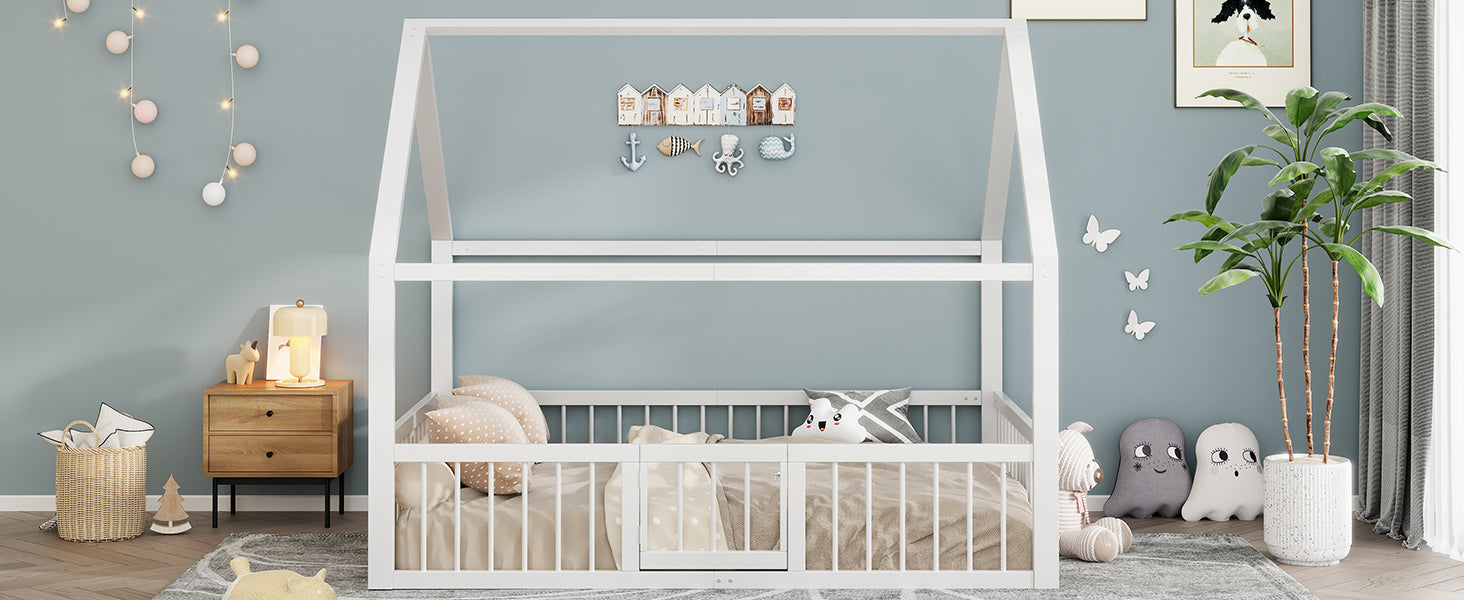 Logidon metalen bed 140x200 wit plat bed met dakframe