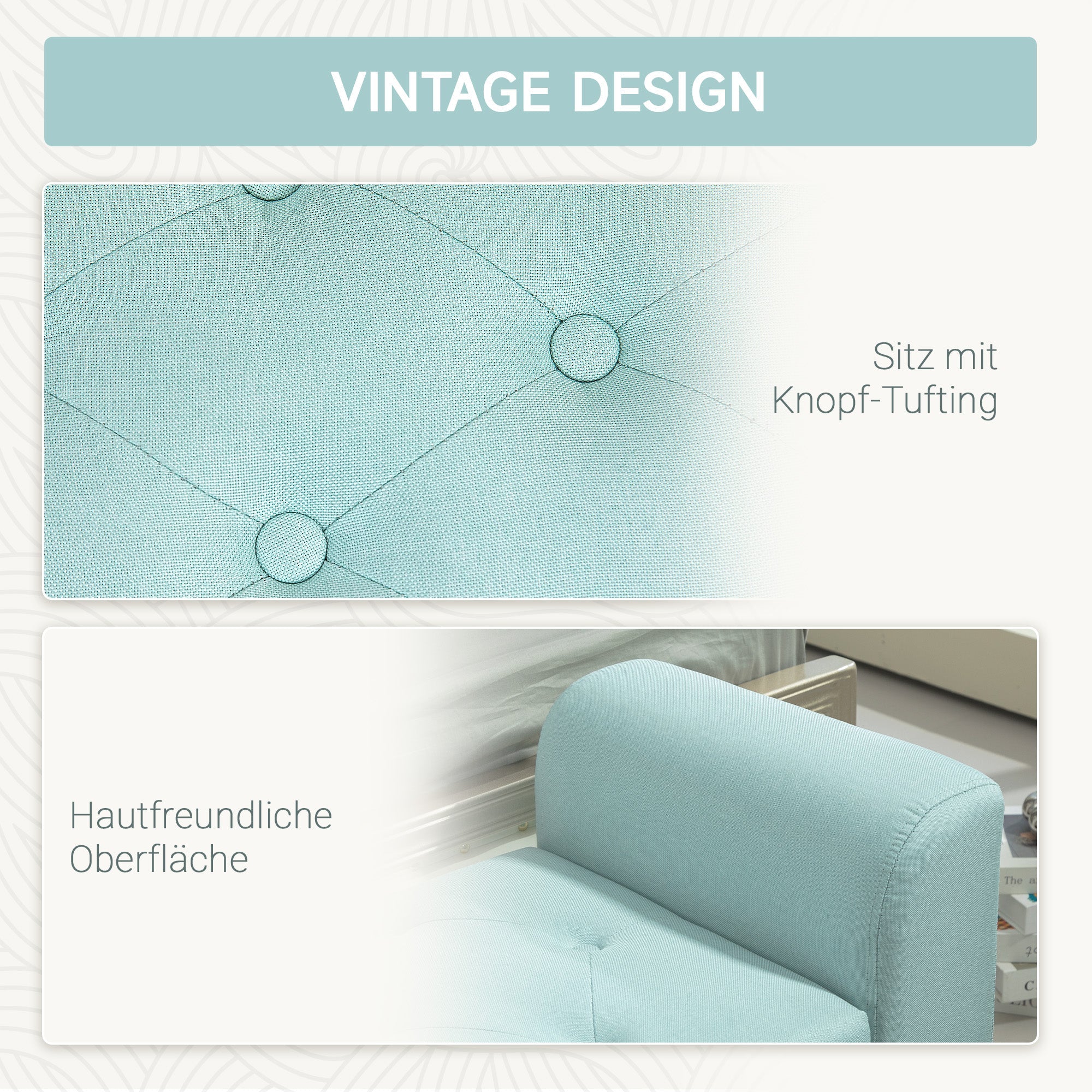 Logidon bank met opbergruimte linnenlook groen 116x44x58 cm