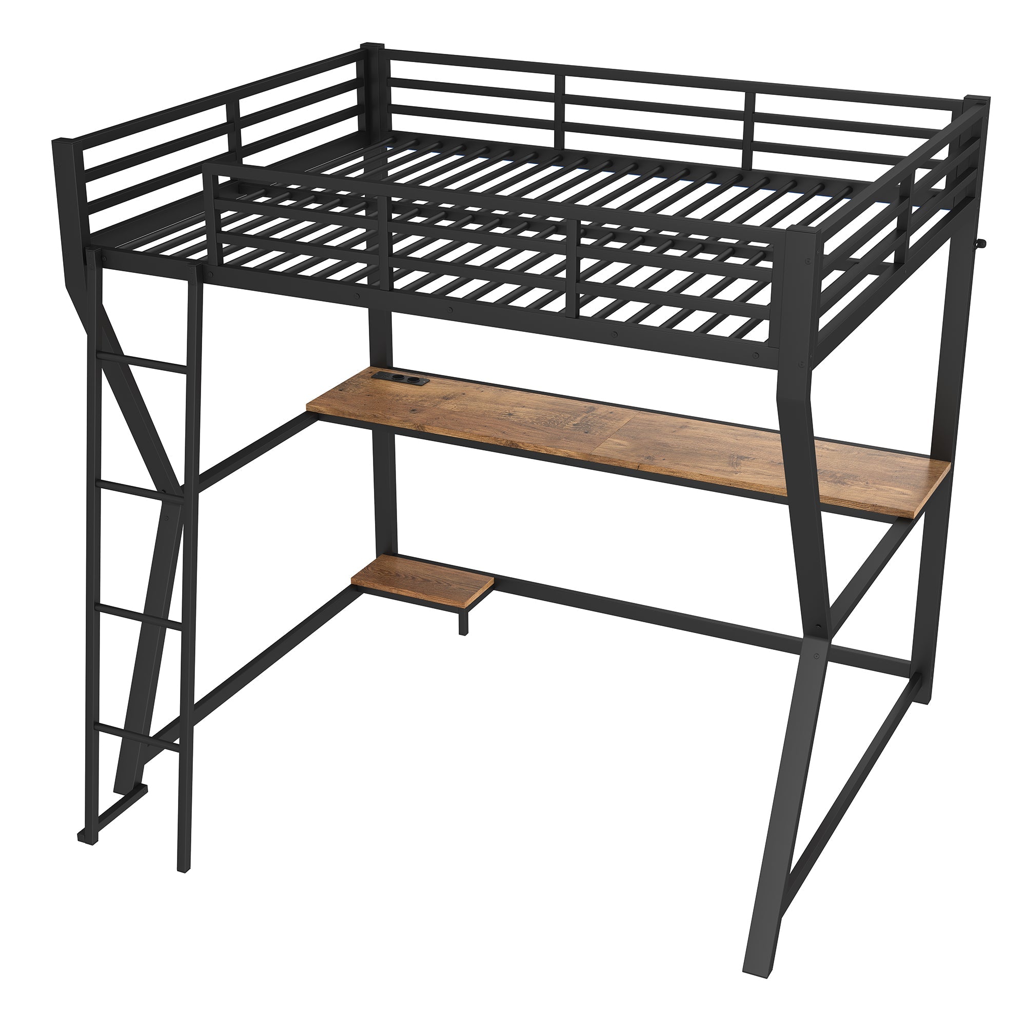 Logidon loft bed 140x200 cm with LED lighting and desk
