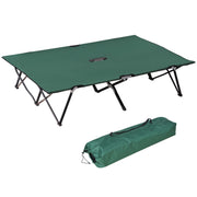 Logidon campingbed 2-persoons opklapbed 193x125x40 cm groen zwart