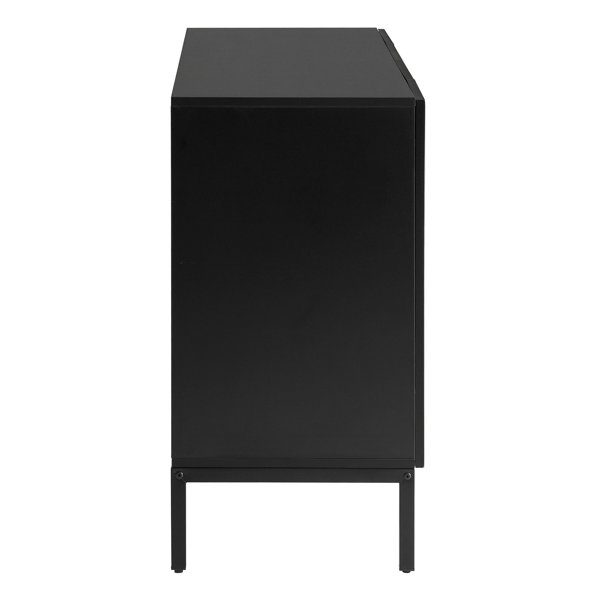 Logidon Modern Dressoir 4-deurs Greeploos Zwart 145x41x80 cm