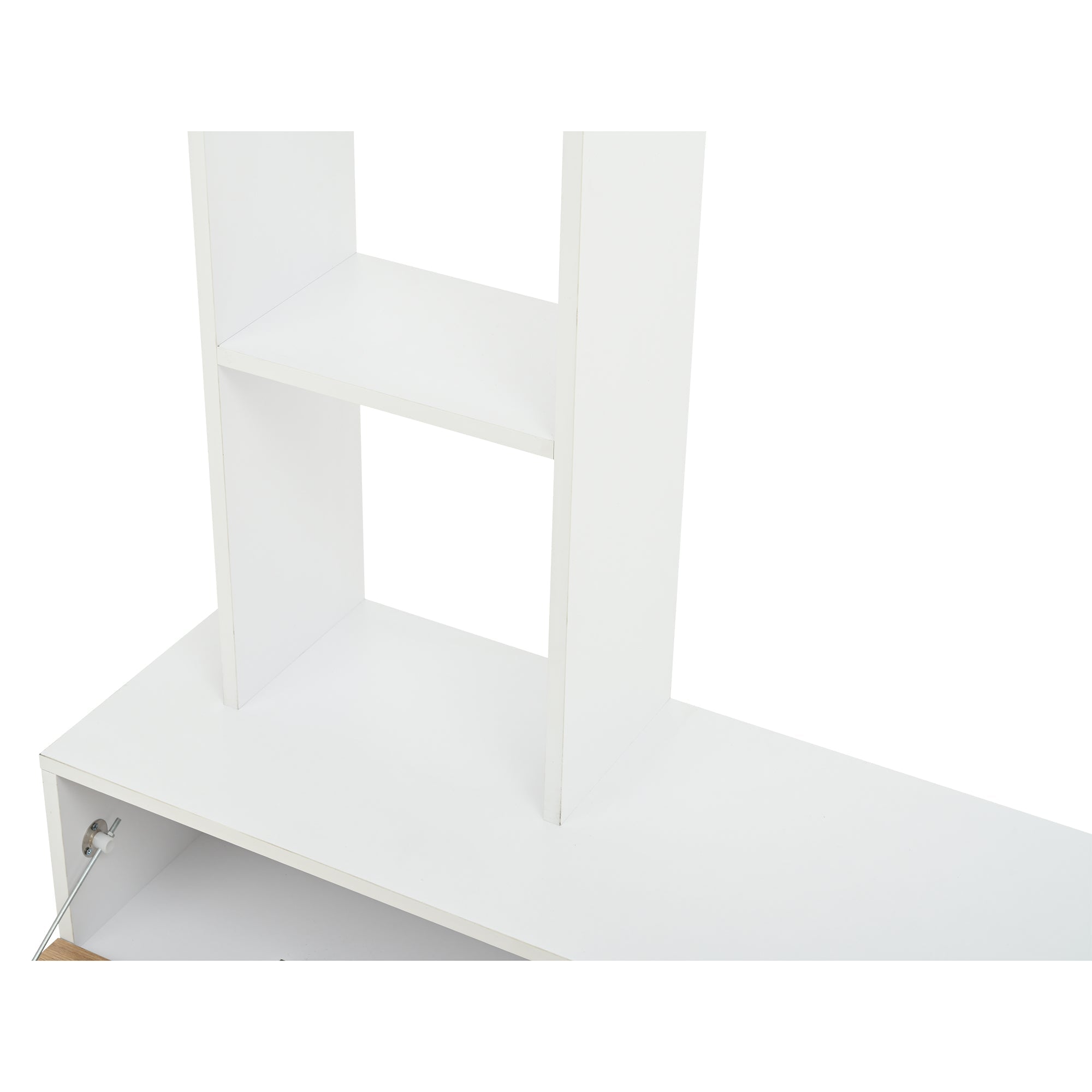 Logidon TV wandmeubel 180 cm wit houtlook met vitrinekasten