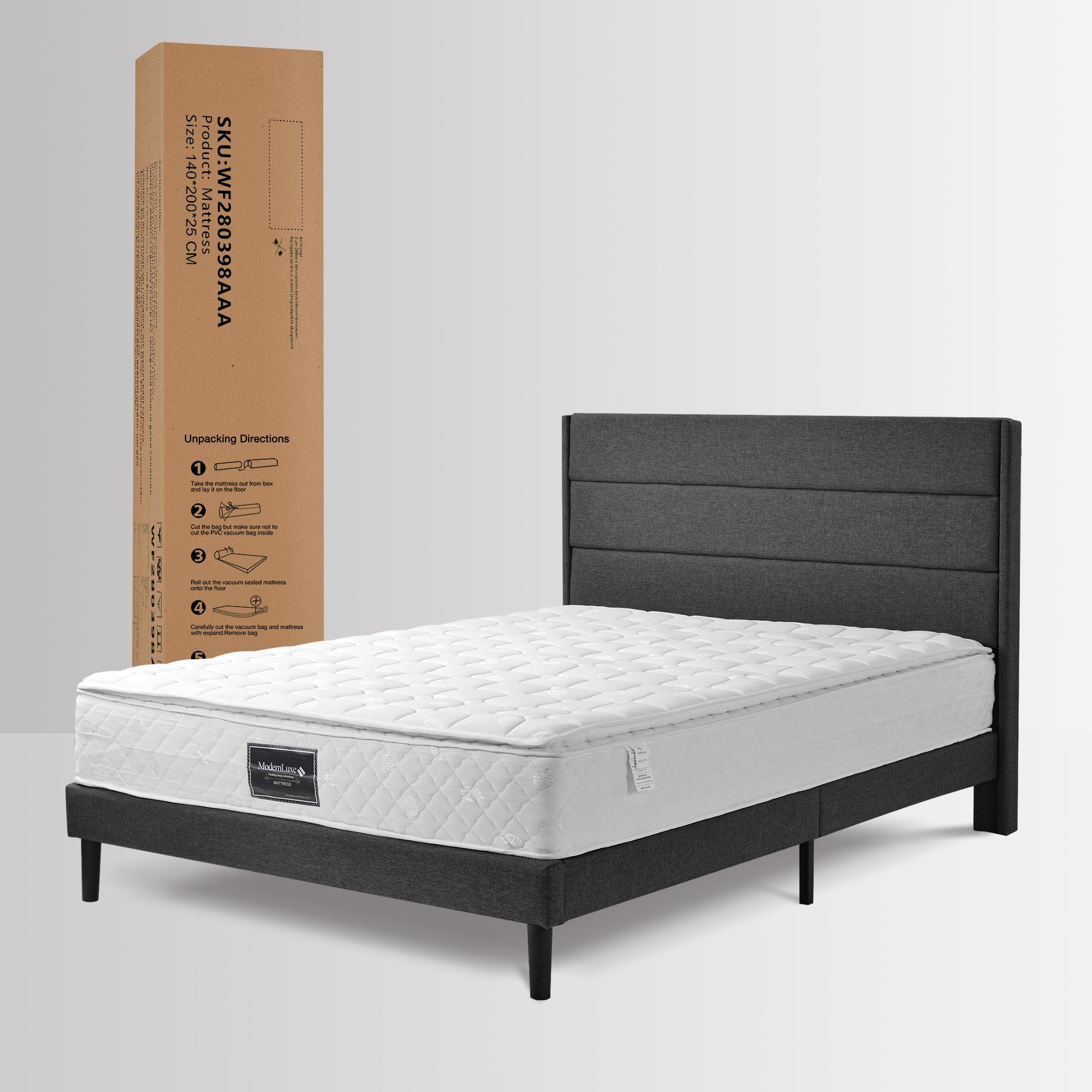 Logidon binnenveringsmatras 7 zones koudschuim 140x200 cm