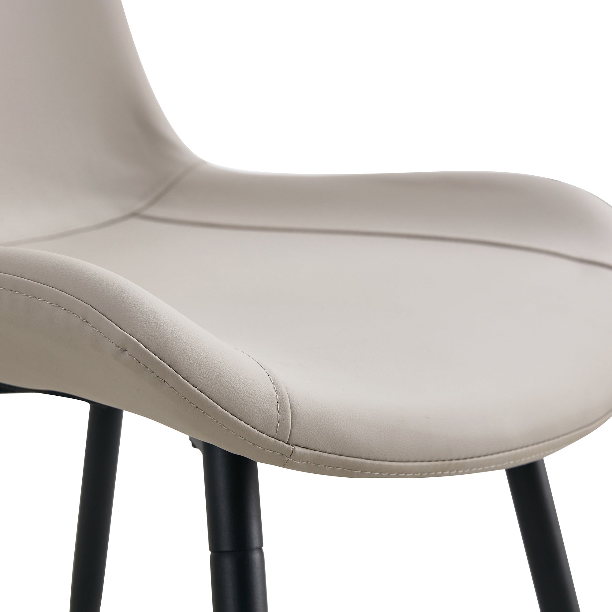 Logidon set van 4 eettafelstoelen kunstleer grijze brede zitting