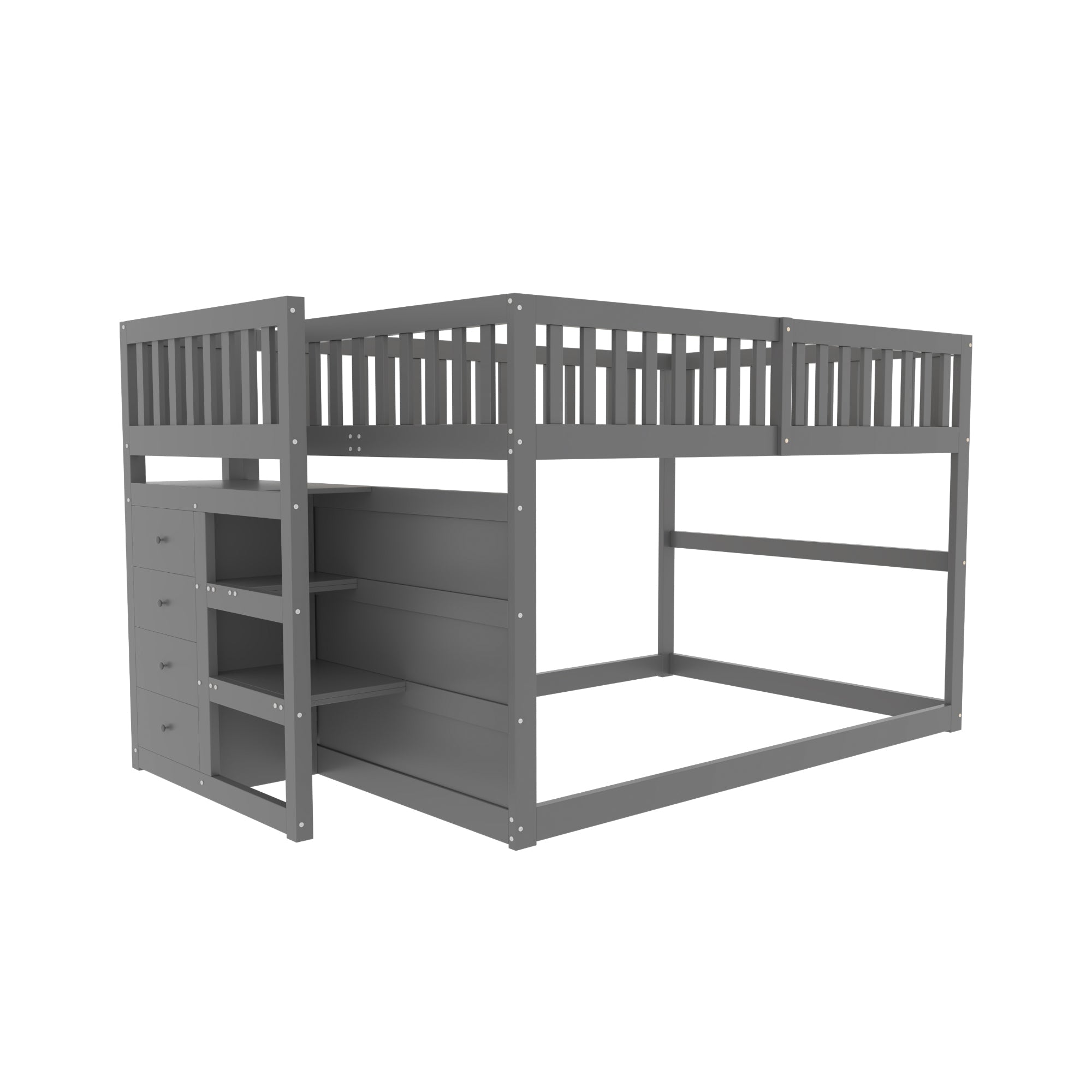 Logidon laag stapelbed 140x200 grijs veiligheidsstapelbed