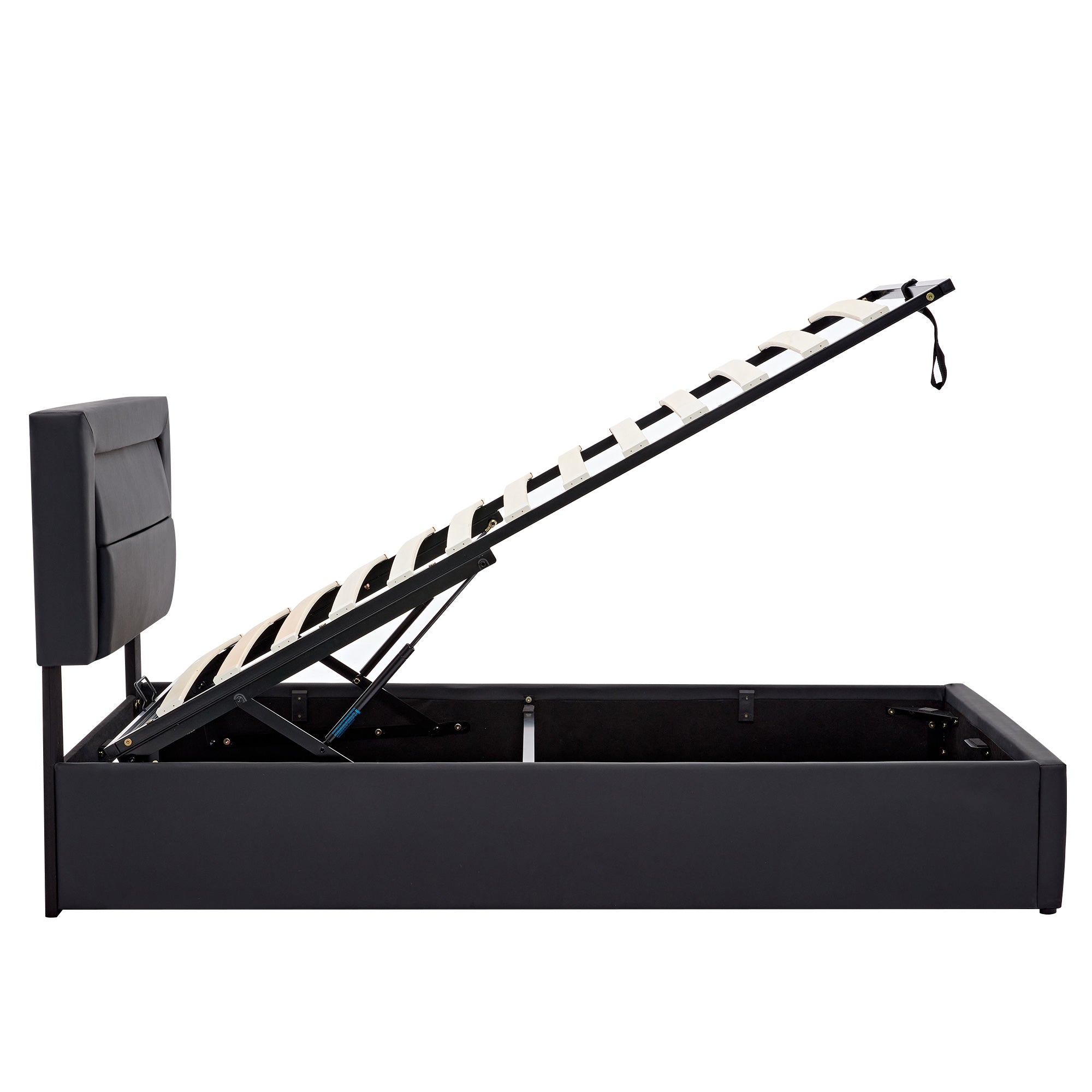 Logidon gestoffeerd bed 90x200 zwart USB-oplaadpoort LED-verlichting