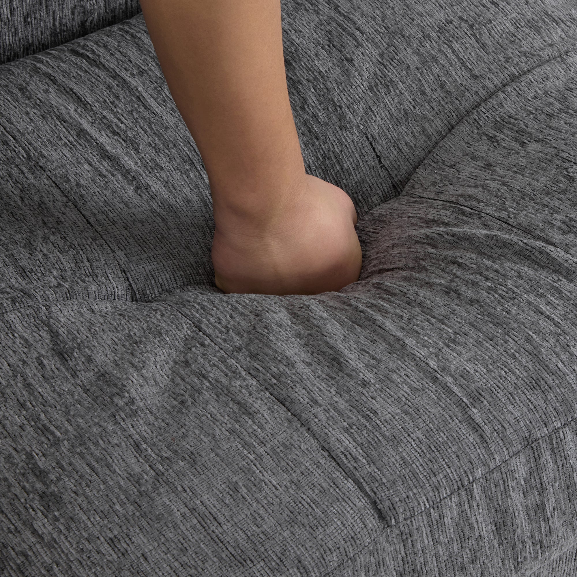 Logidon Modern Design Bank Grijze Chenille Stof 2 Zits 162 cm