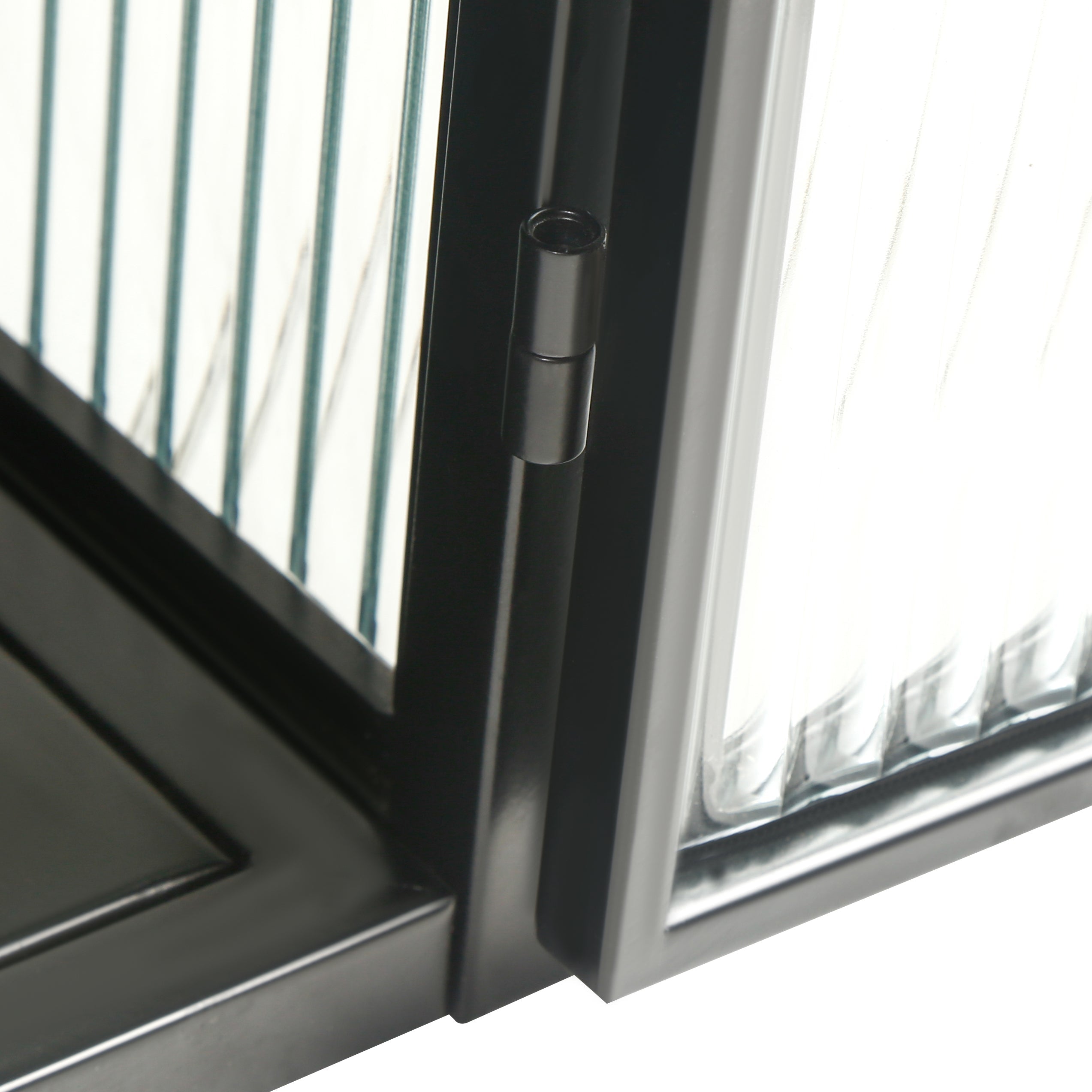 Logidon 70 cm glazen wandkast zwart 2-deurs met drie niveaus