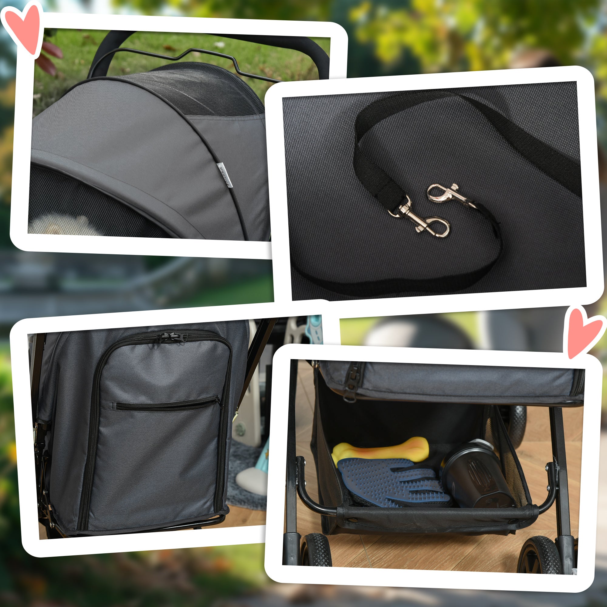 Logidon Hondenkar Donkergrijs Polyester Groot 76,5x52x95 cm