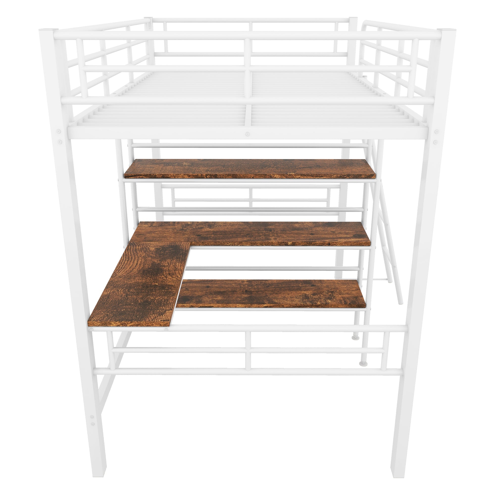 Logidon hoogslaper 90x200 cm wit met bureau en planken