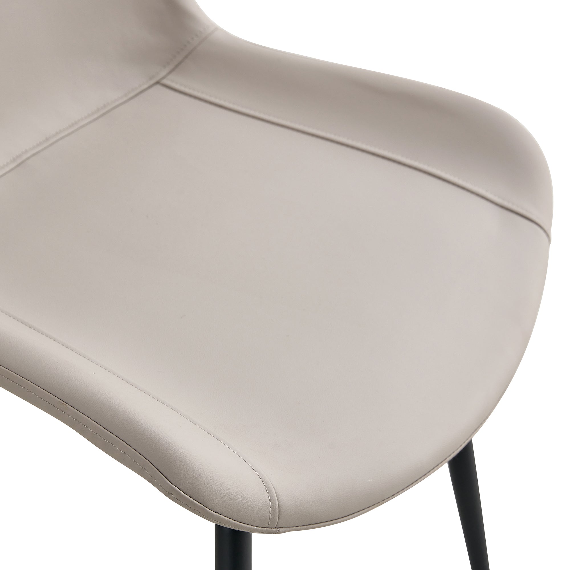 Logidon set van 4 eettafelstoelen kunstleer grijze brede zitting