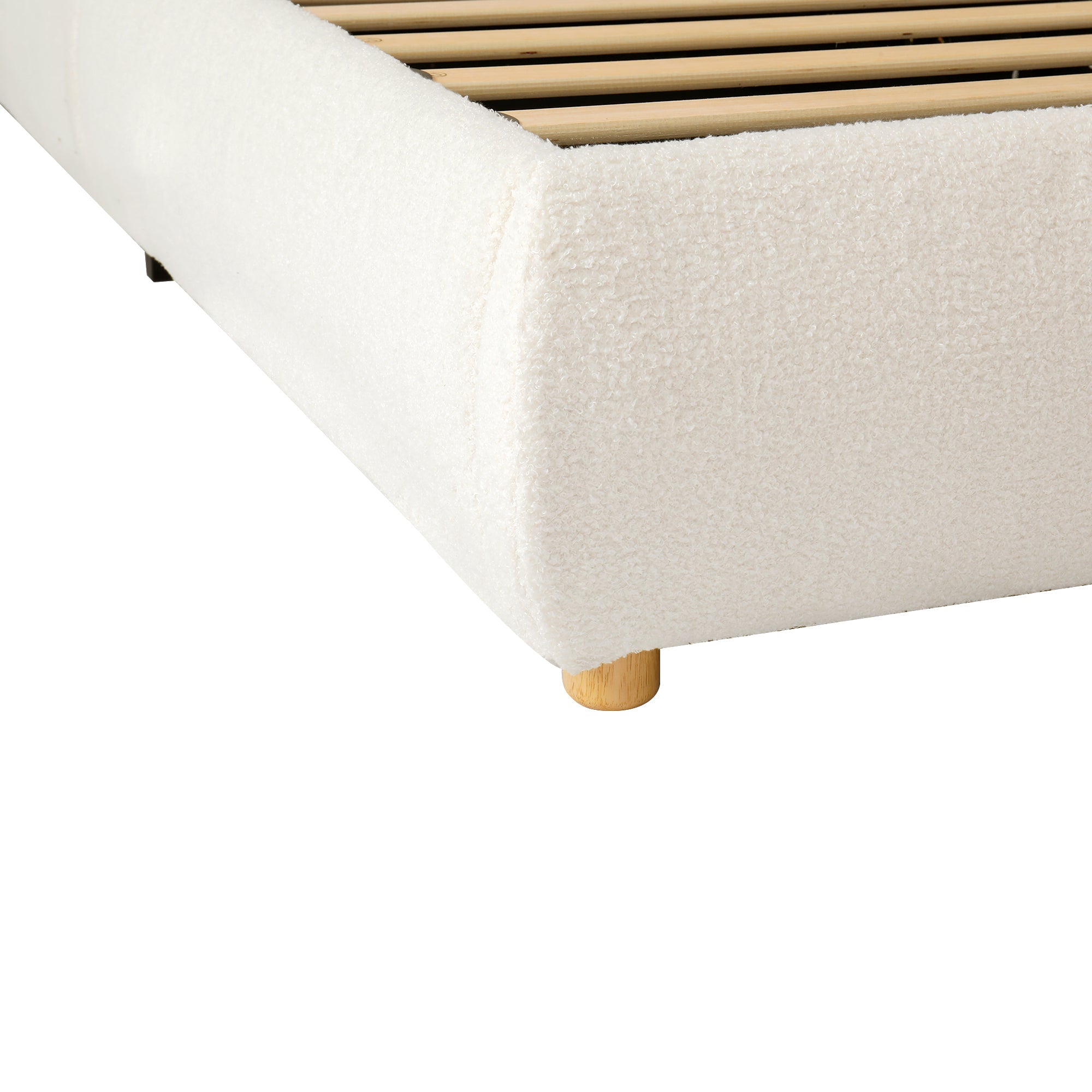 Logidon Hydraulisch Kinderbed 90 x 200 cm met Opbergruimte Beige Bouclé