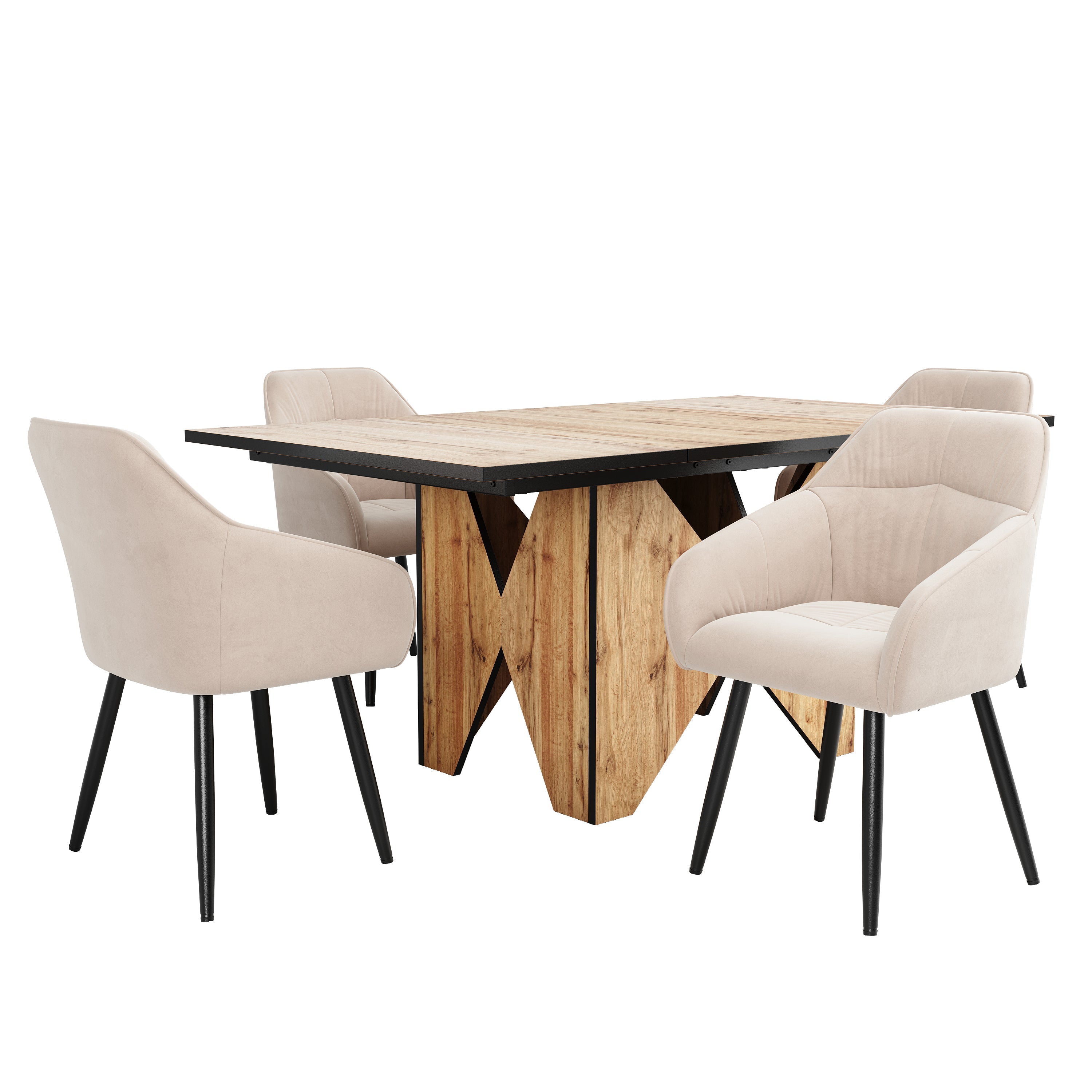 Logidon Moderne eettafel hout 138x80x75 cm lichtbruin MDF