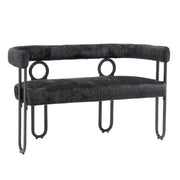 Logidon tweepersoonsslaapbank met ronde rug, zwart chenille