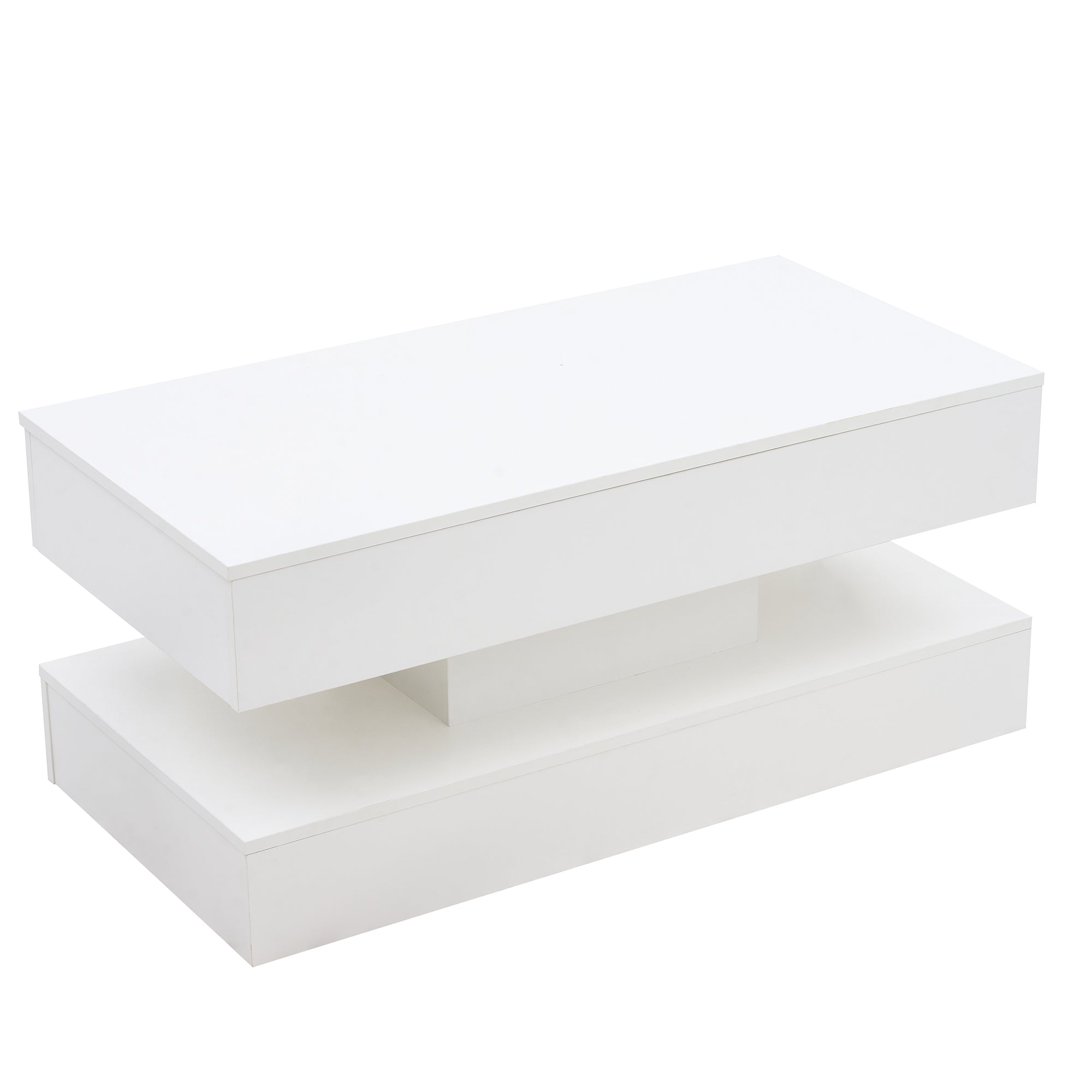 Logidon salontafel LED-verlichting en opbergruimte wit 100x50 cm