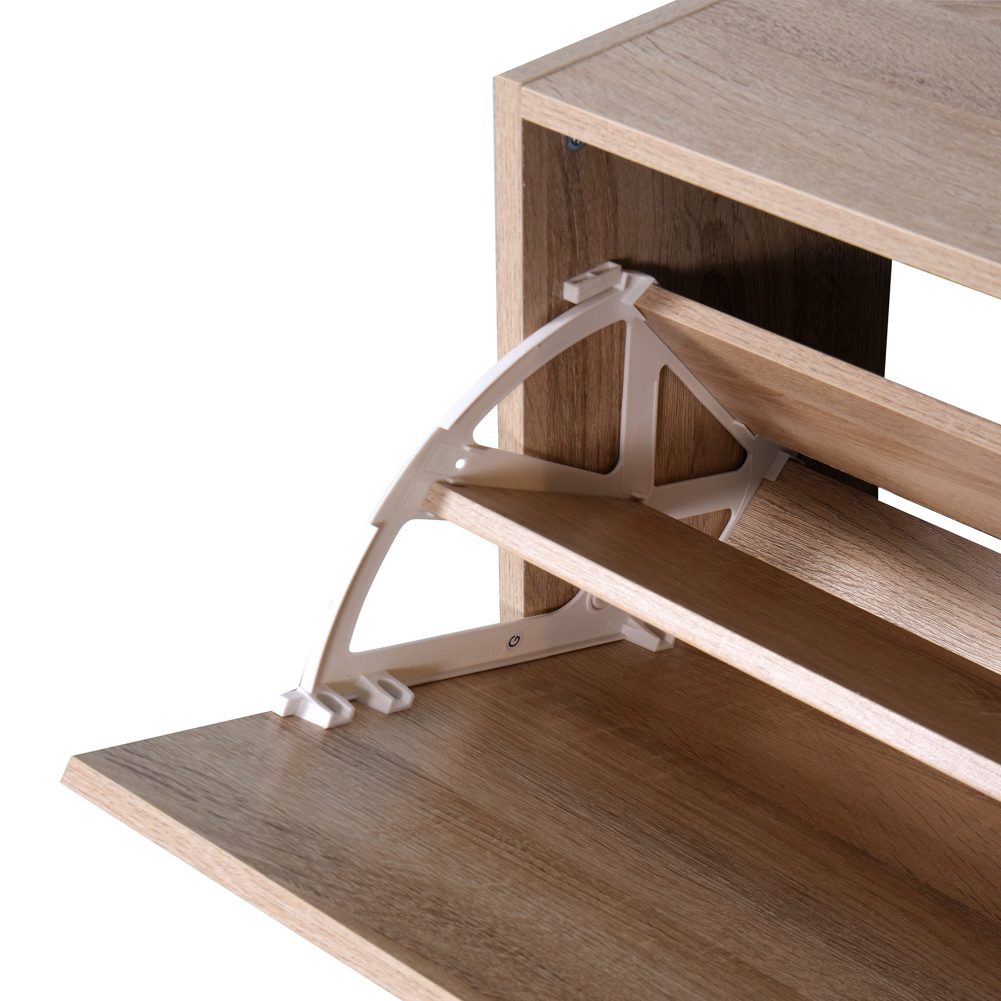 Logidon shoe cabinet oak white with 2 folding doors 62x24x80 cm