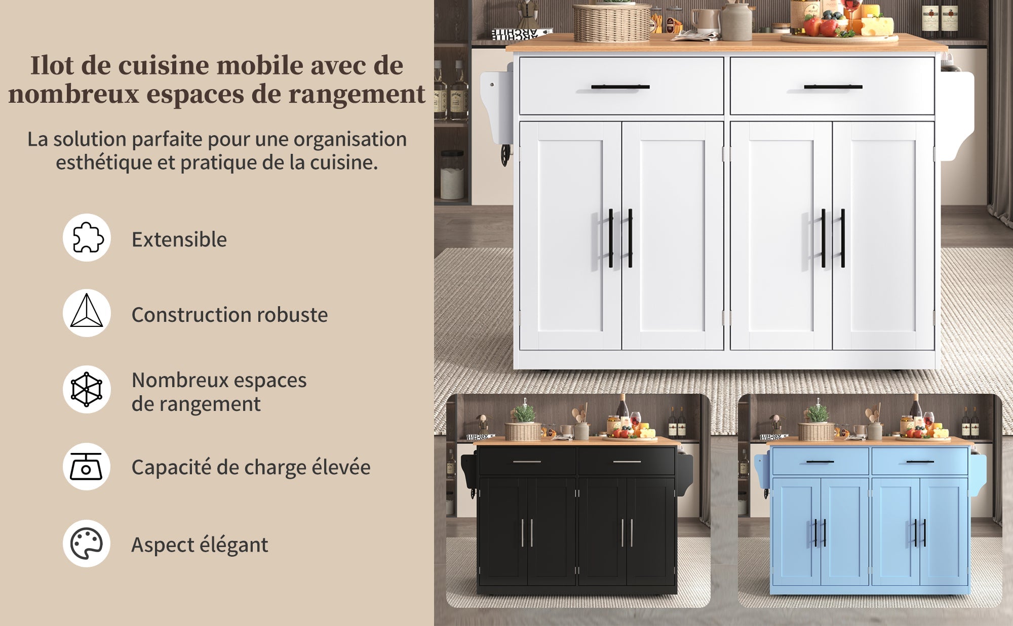 Logidon serving trolley with folding table top white 120x71x91 cm