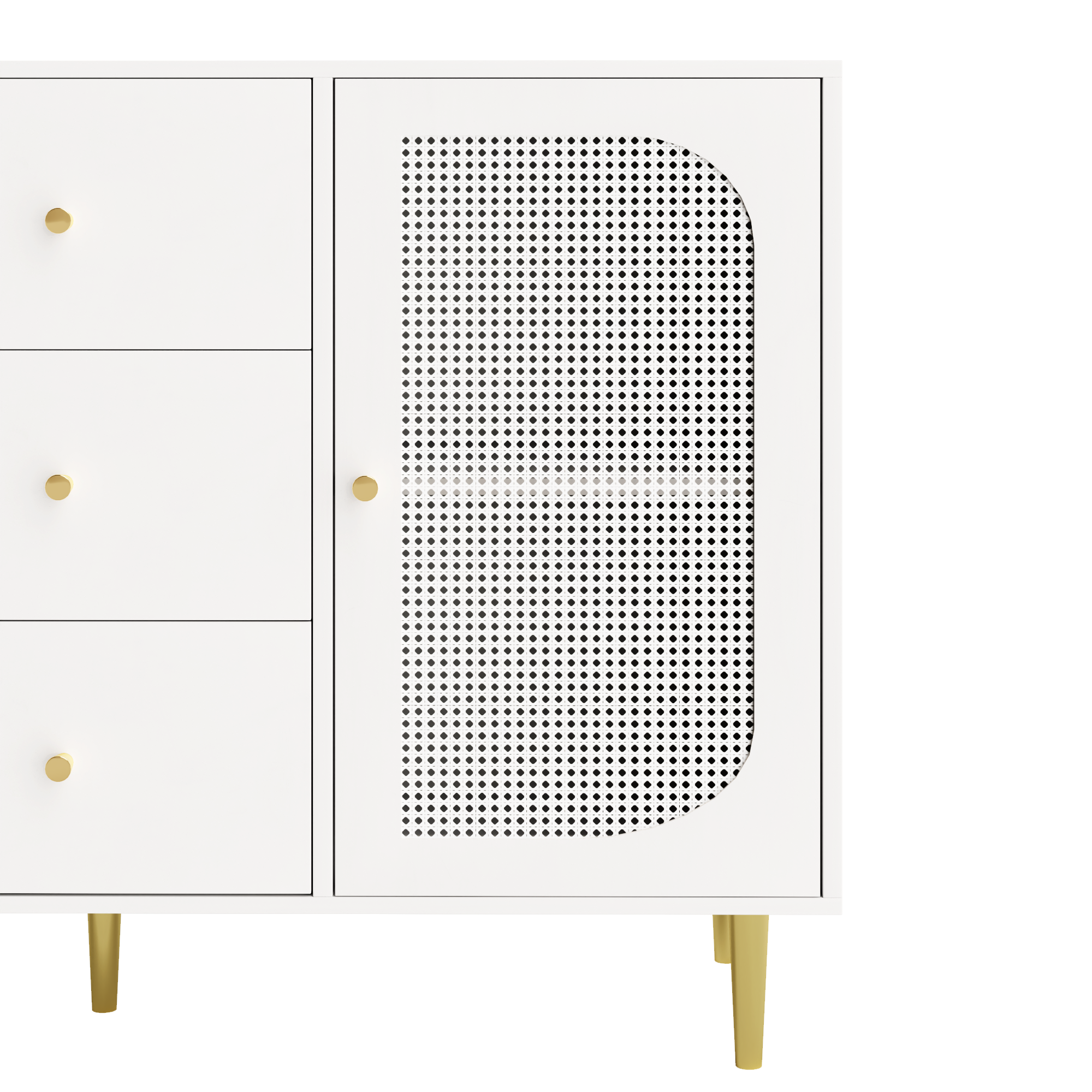 Logidon dressoir met rotan deuren wit 120 x 40 x 90 cm
