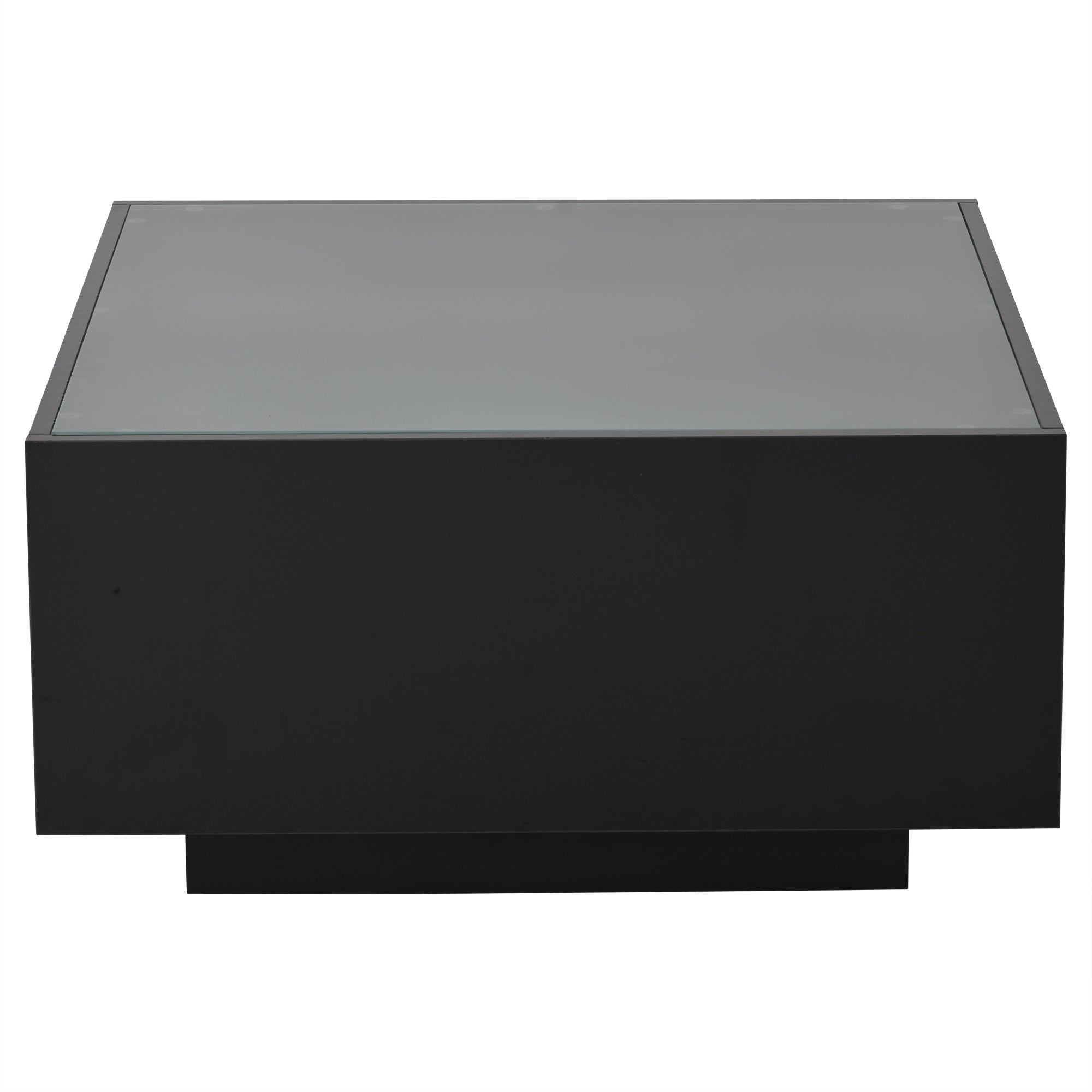 Logidon salontafel 70x70 cm glazen tafelblad LED zwart