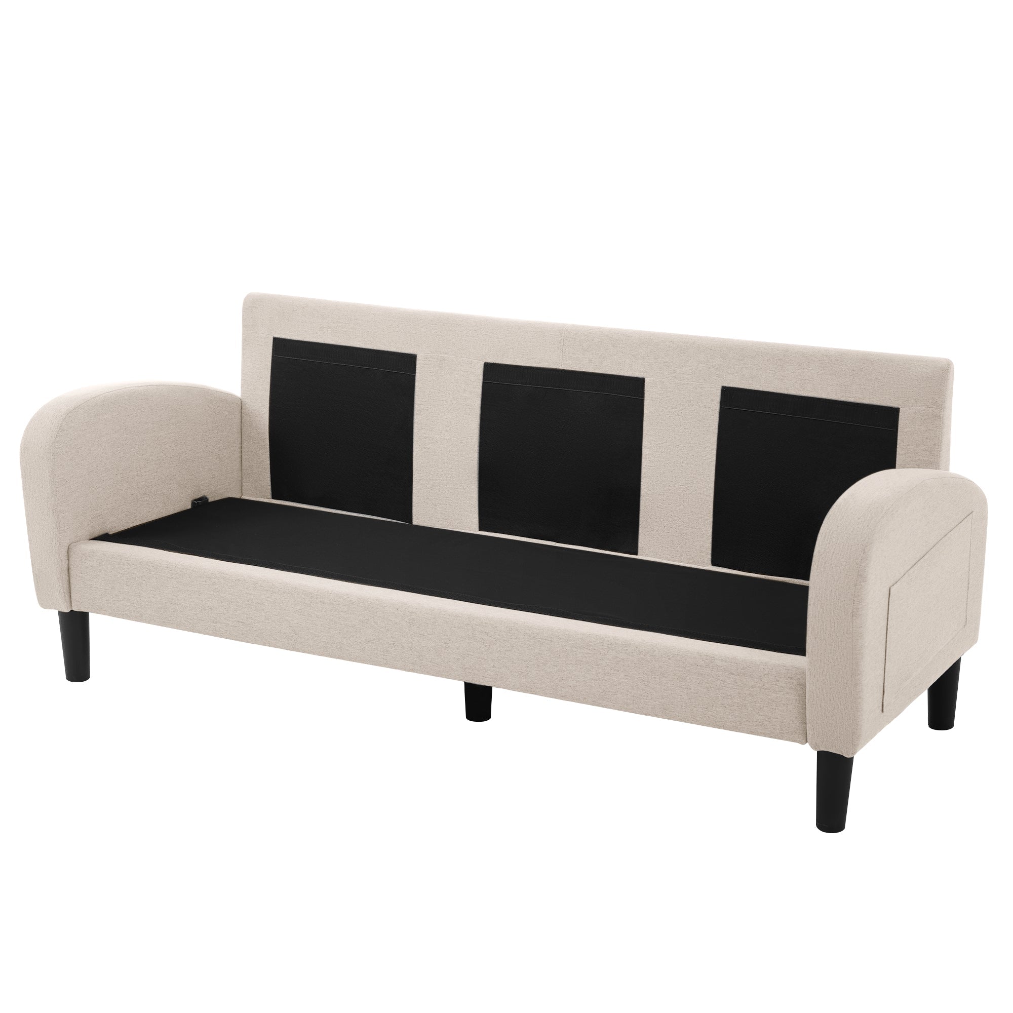 Logidon L hoekbank met chaise longue 3-zits beige 166x118x77 cm