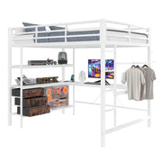 Logidon loft bed 140x200 with LED lighting USB socket 3 drawers