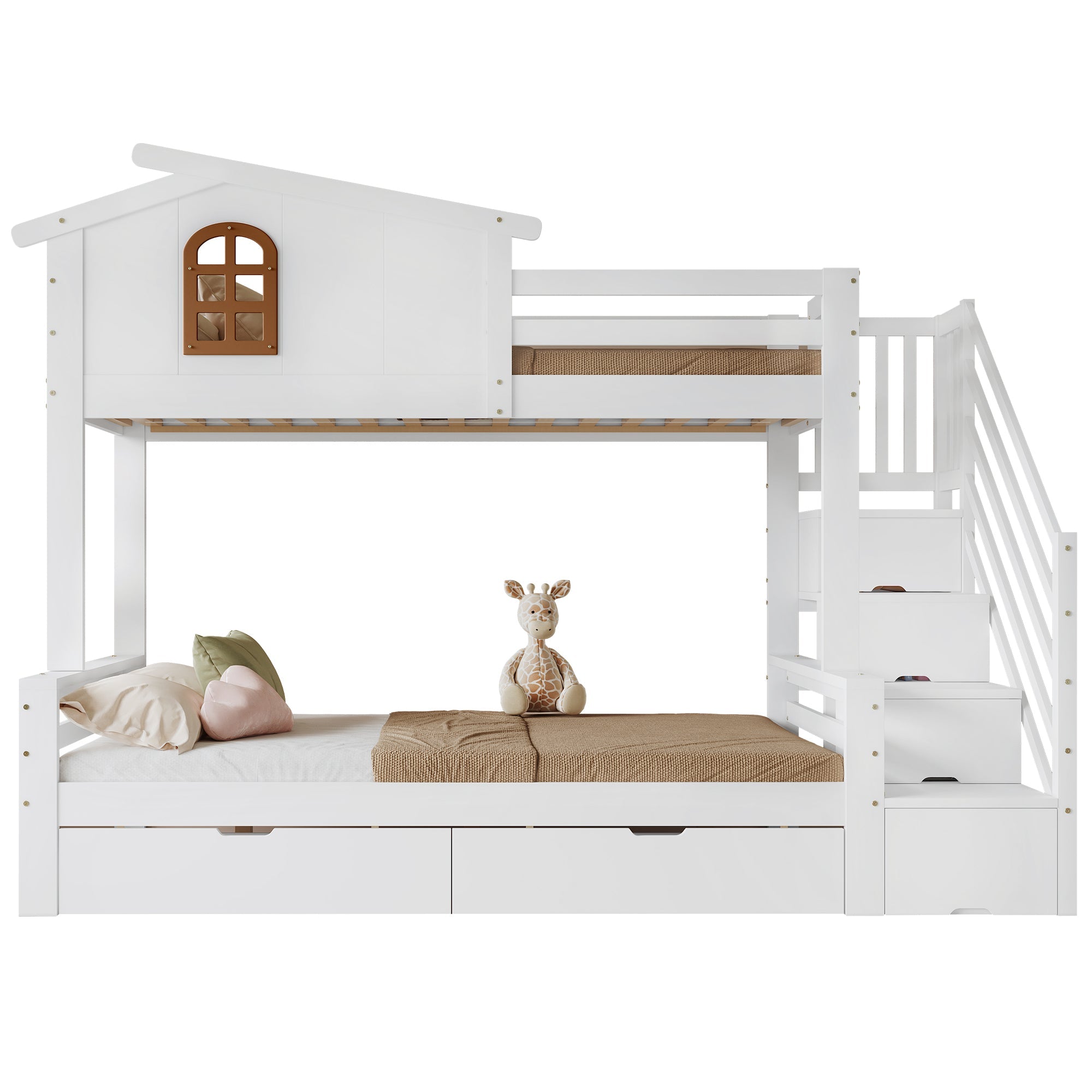 Logidon stapelbed kinderbed wit naturel 90x200 120x200 twee lades