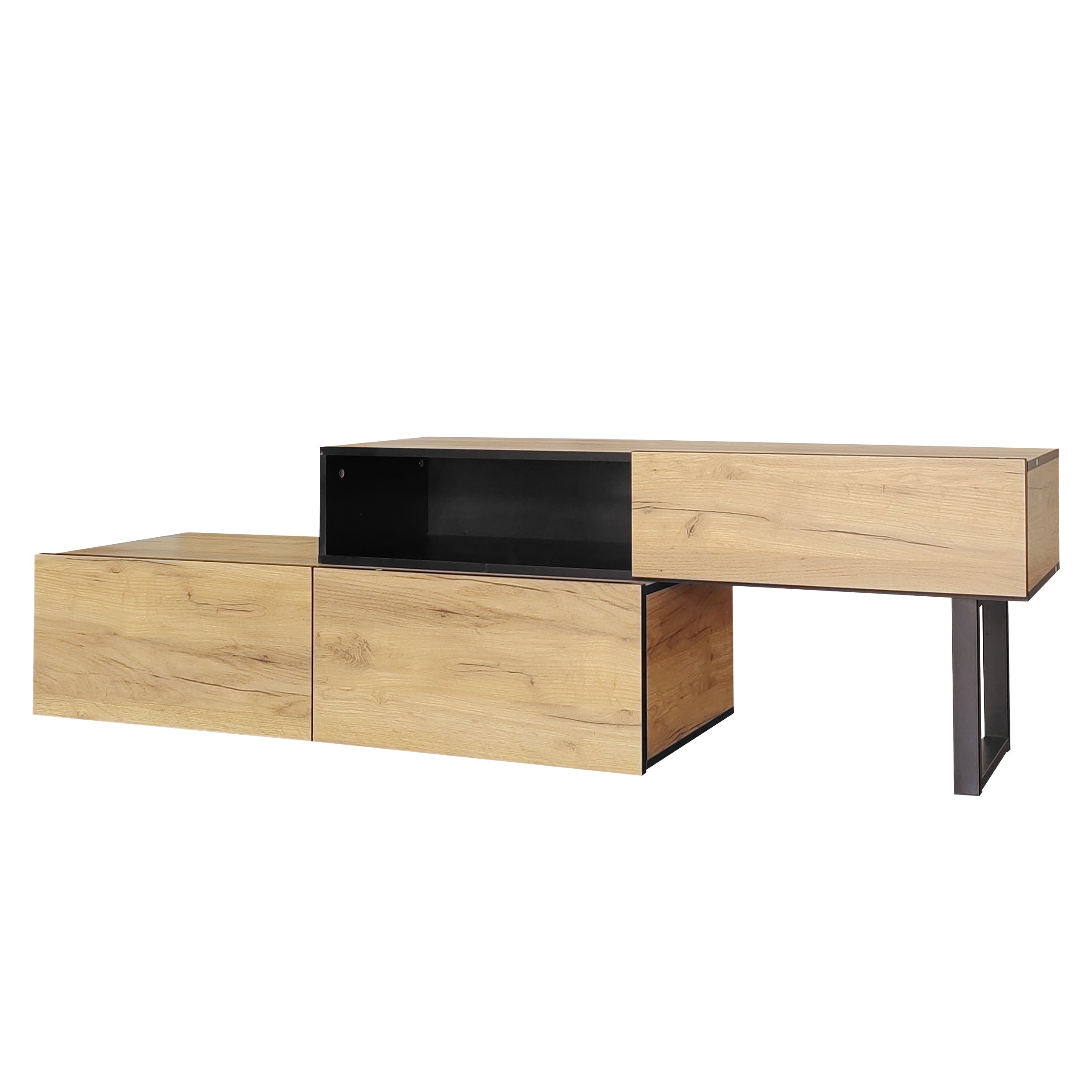 Logidon Adjustable TV Cabinet Combination 135-200cm Three Drawers Large Compartment