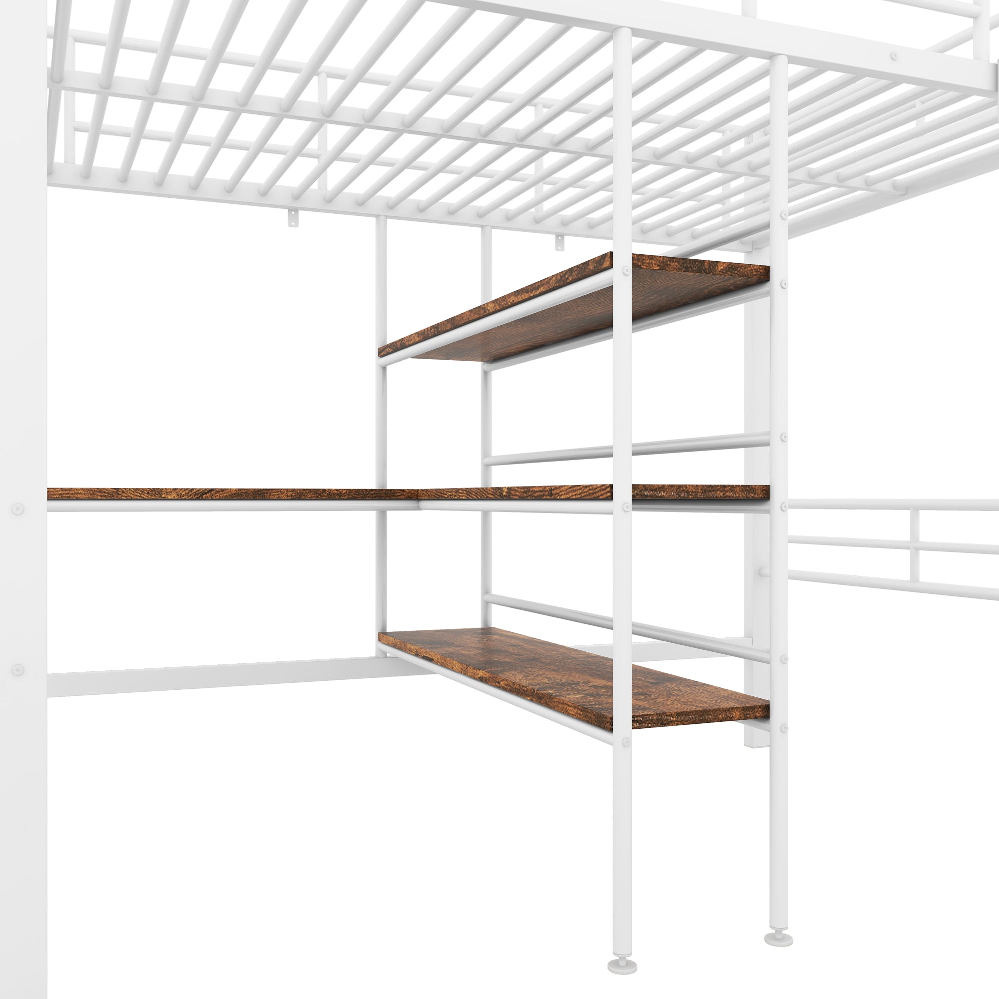 Logidon hoogslaper 90x200 cm wit met bureau en planken