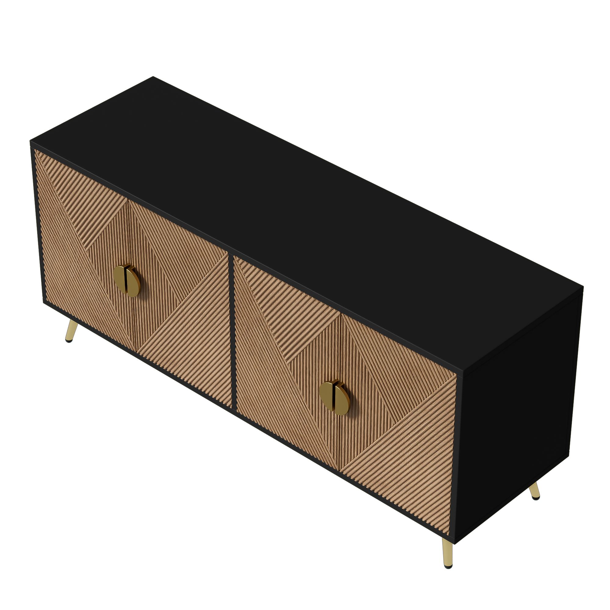 Logidon Dressoir 160 cm Bruin Vier Deuren Met Gouden Handgrepen