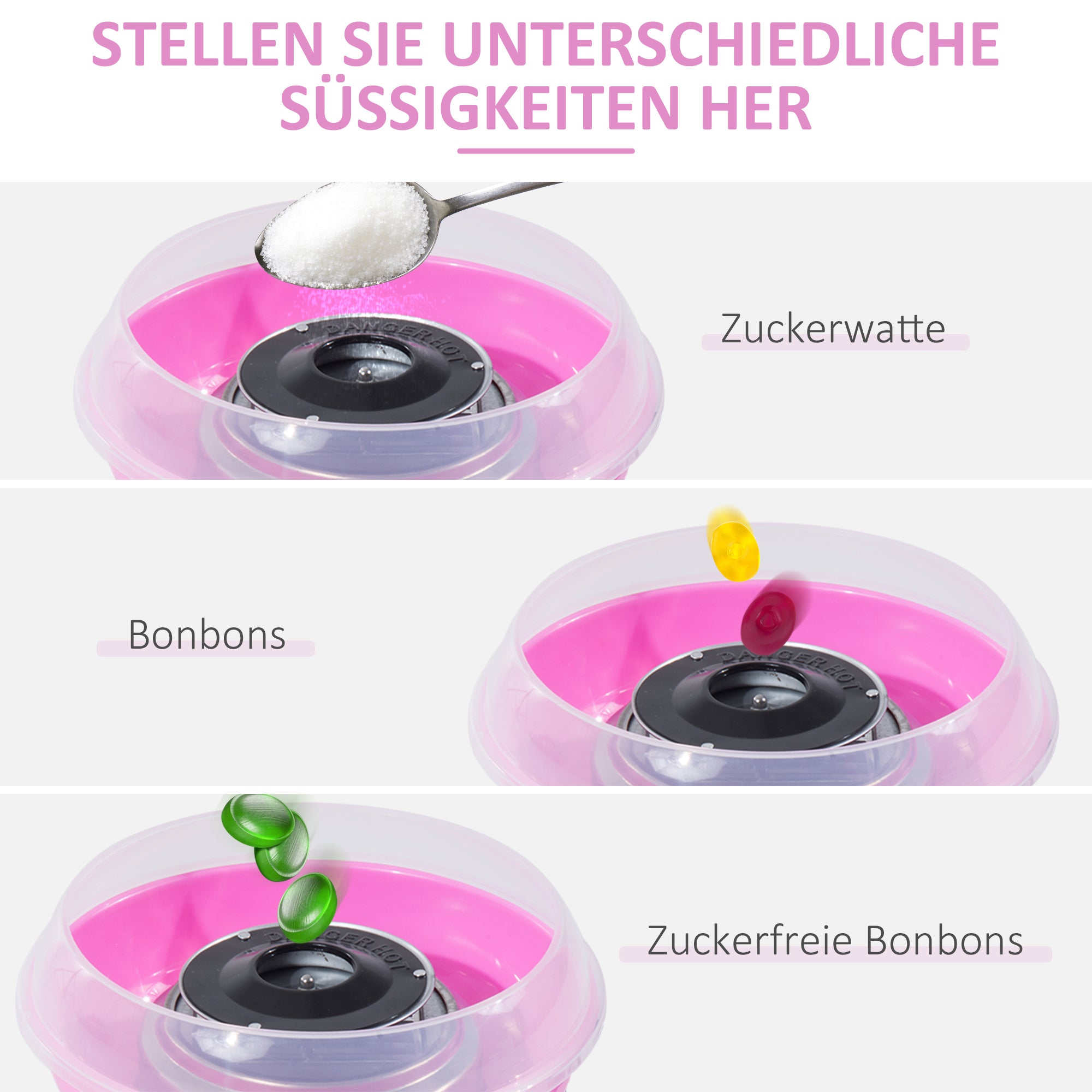 Logidon suikerspinmachine Rose Makkelijk in gebruik