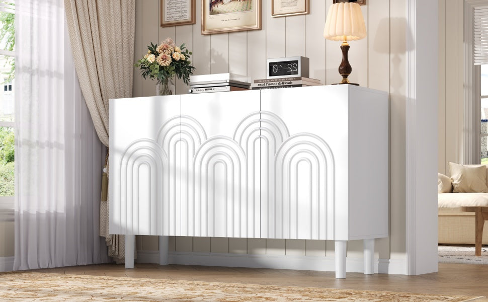 Logidon Dressoir 120x38,5x79 cm Wit MDF met 3 deuren