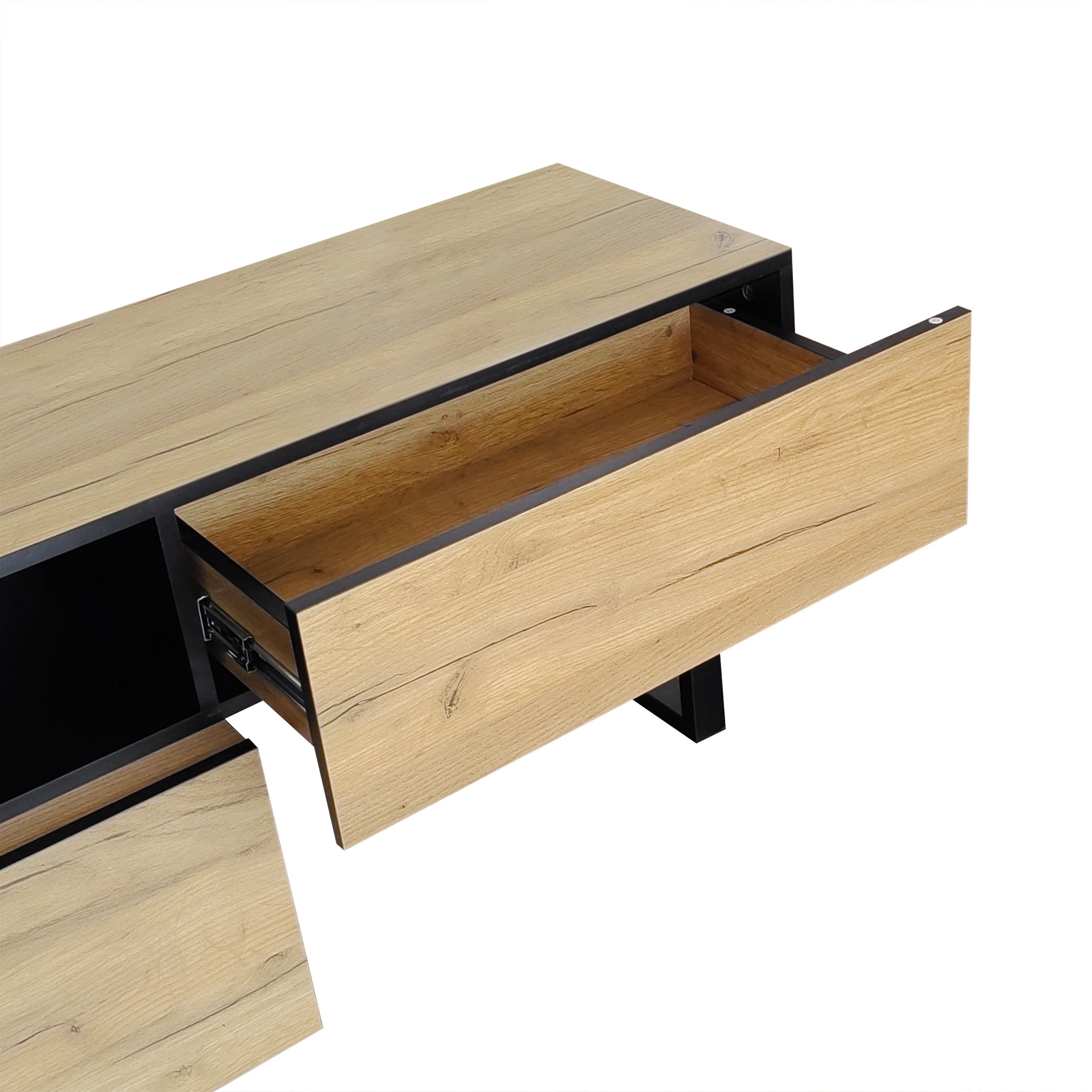 Logidon Adjustable TV Cabinet Combination 135-200cm Three Drawers Large Compartment