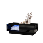 Logidon salontafel hoogglans zwart LED verlichting 15 kleuren 95x55x32