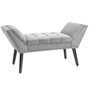 Logidon gestoffeerde bank lichtgrijs 114x46x56 cm met moderne fluwelen knopen