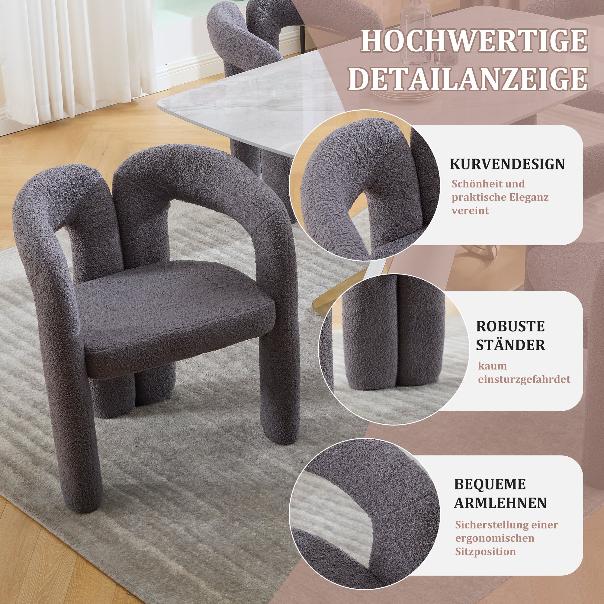 Logidon Premium Teddystoel met Ergonomische Rugleuning