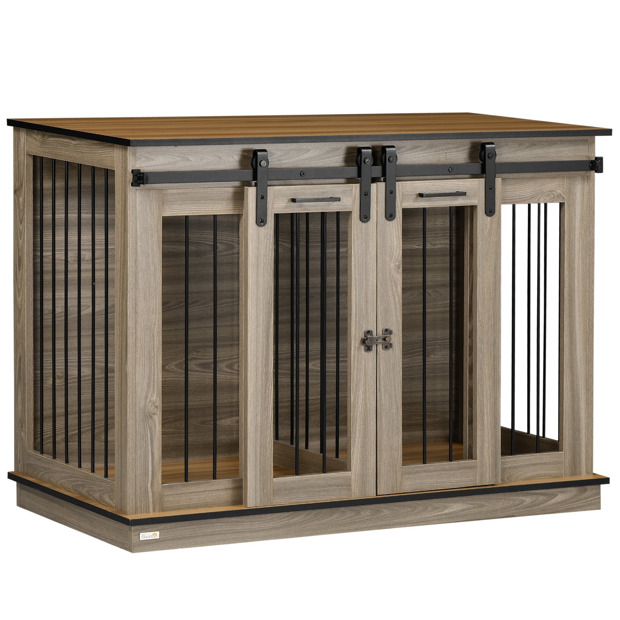 Logidon hondenkooi eikenhout 120x60x88,5 cm 2 deuren