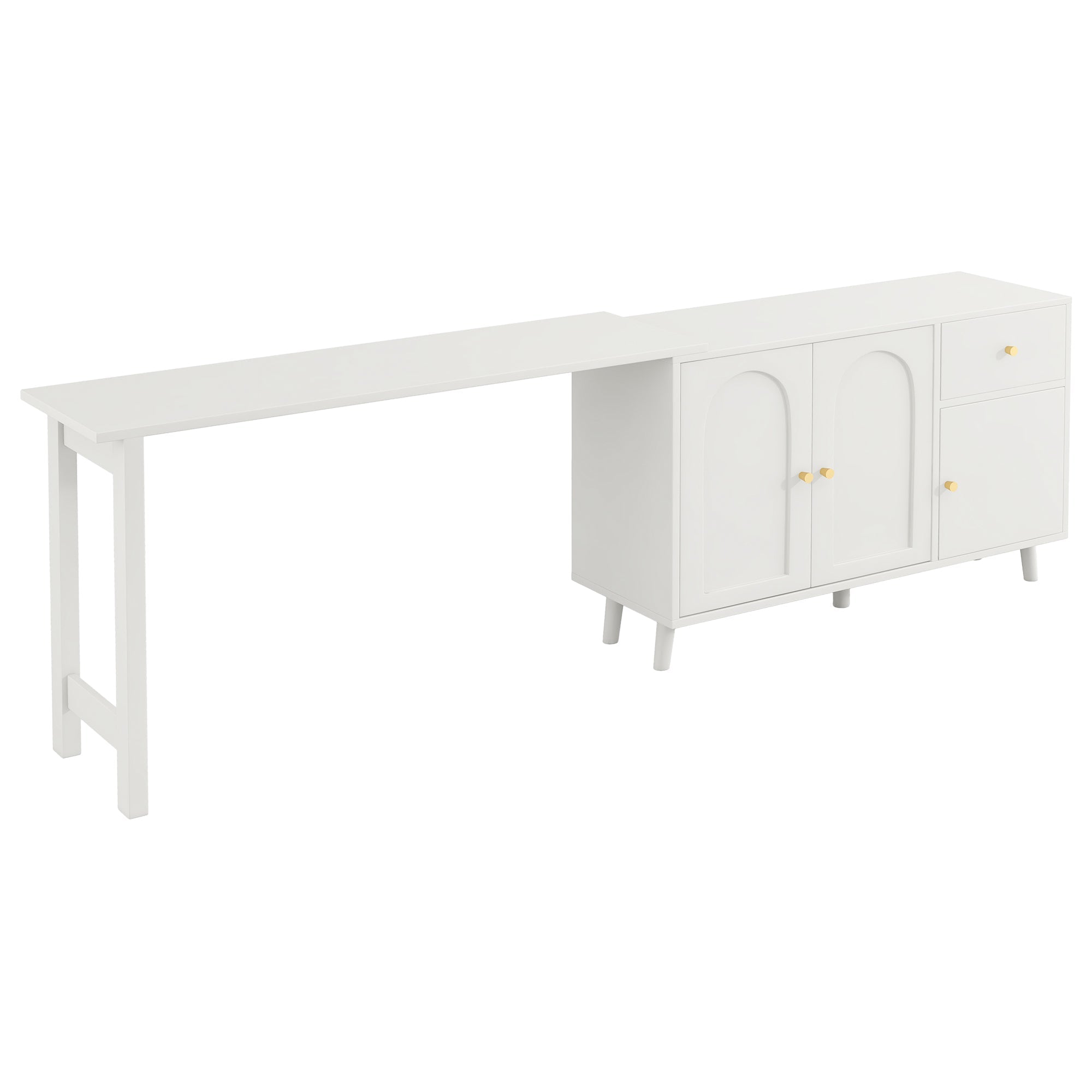 Logidon 2 in 1 bureaudressoir wit 120x40x74,5 cm 360 graden