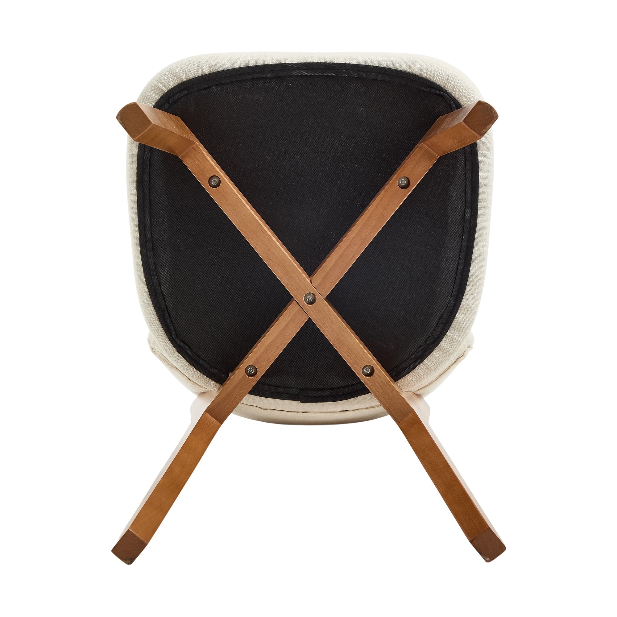 Logidon Set van 2 eetkamerstoelen Modern Retro met massief houten poten Beige