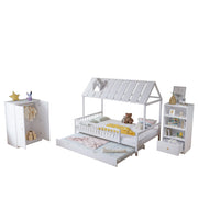 Logidon complete bedroom 3-piece house bed pull-out bed white 120x200