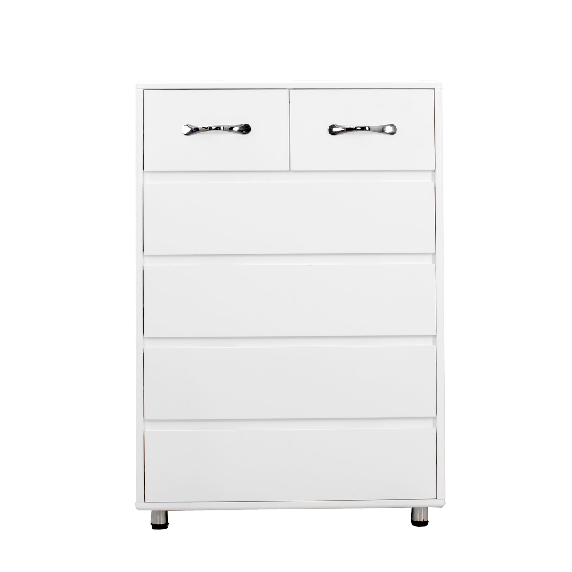 Logidon nachtkastje met zes lades wit 70x40x103 cm MDF modern design