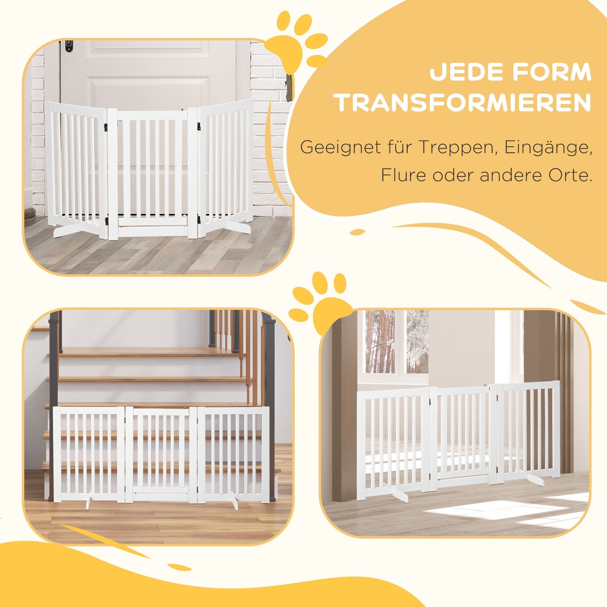 Logidon hek wit MDF 155 x 76 cm verstelbaar opvouwbaar