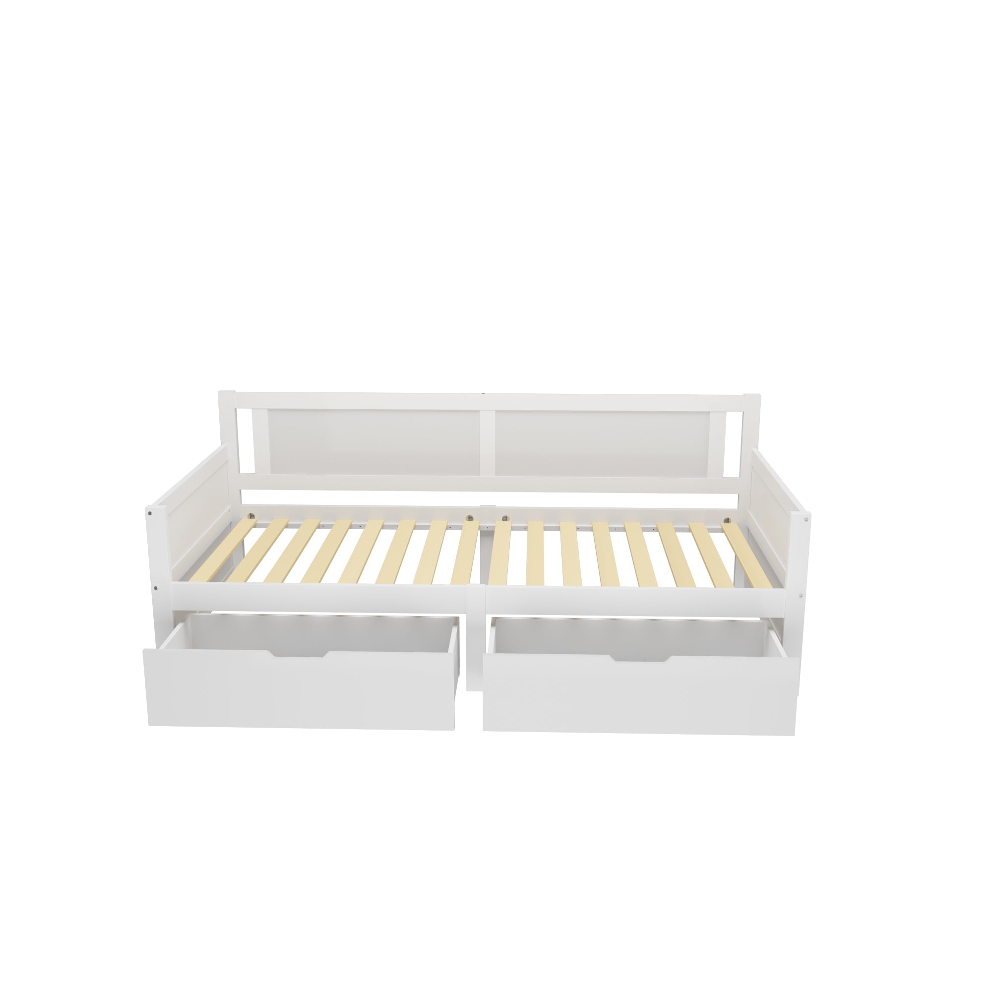Logidon sofa bed 90x200 white solid wood frame two storage compartments