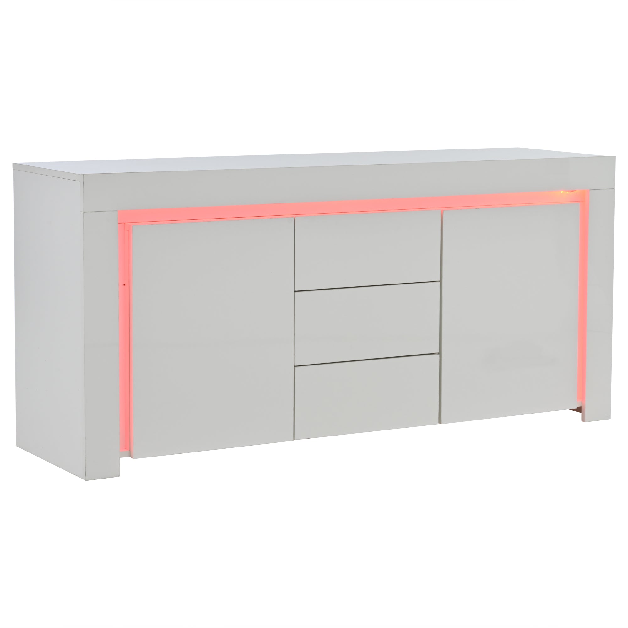Logidon wit hoogglans dressoir 140x40x65 cm met LED verlichting