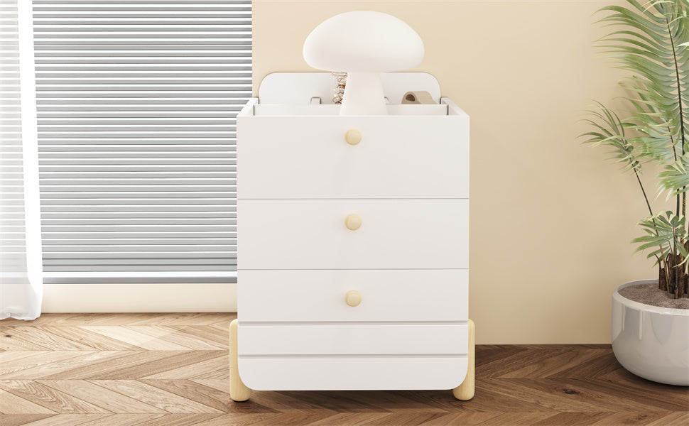 Logidon nachtkastje 3 lades wit houten poten elegant