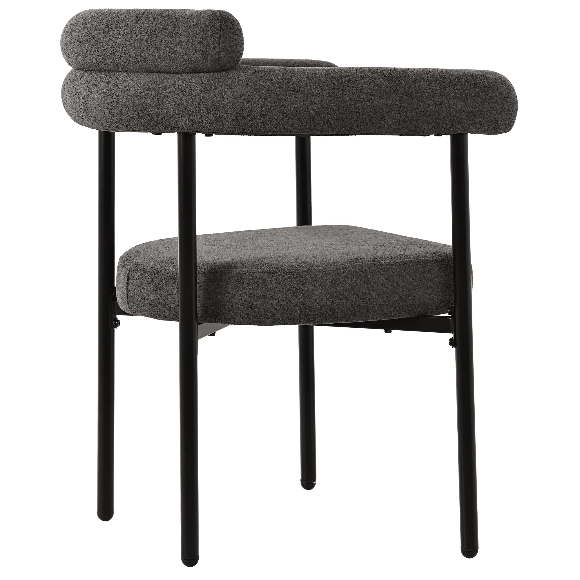 Logidon 6 Dining Chairs Modern Dark Gray Velvet Comfortable Ring Seats